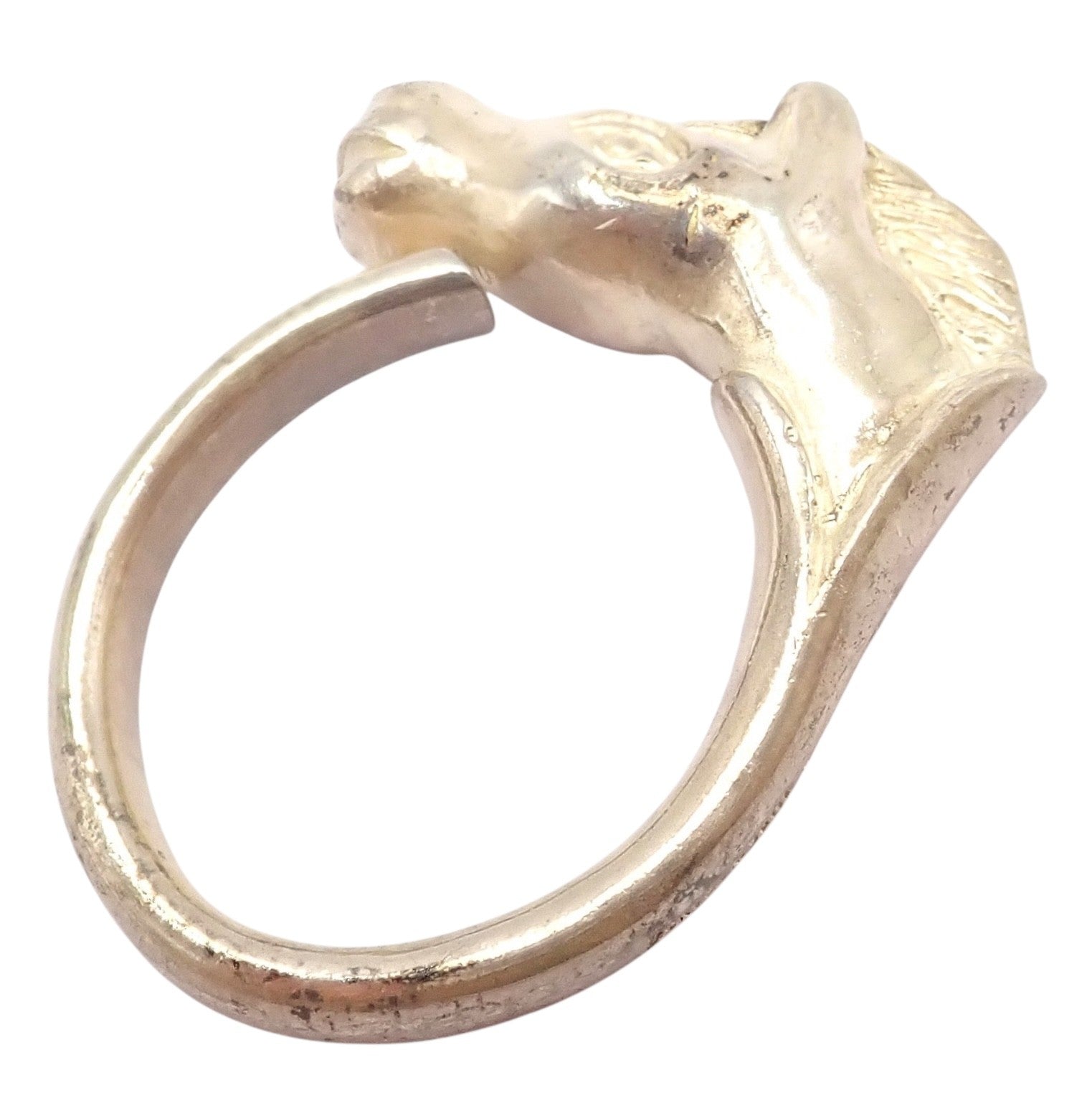 Authentic! Hermes Silver Horse Cheval Band Ring | Fortrove