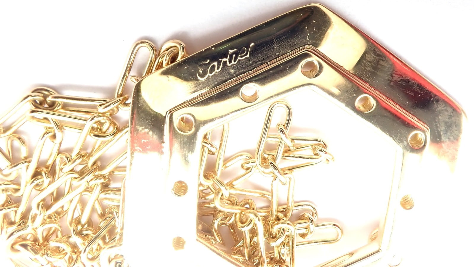 Vintage Cartier Zodiac 18k Yellow Gold Diamond Pendant Link Chain Necklace | Fortrove