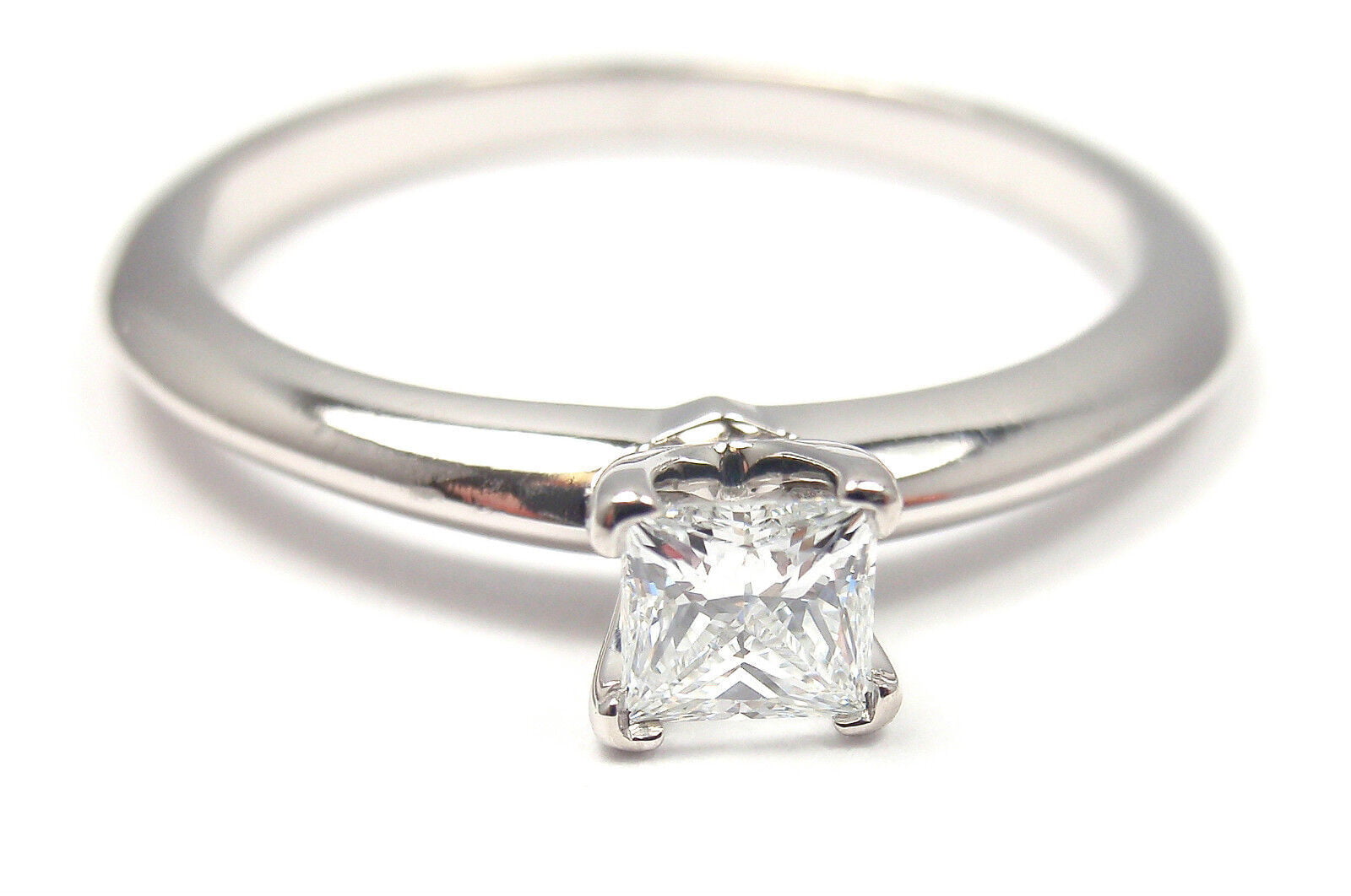 Tiffany & Co. Jewelry & Watches:Fine Jewelry:Rings TIFFANY & CO PLATINUM SQUARE CUT DIAMOND 0.22CT VS2 D TRIPLE X ENGAGEMENT RING