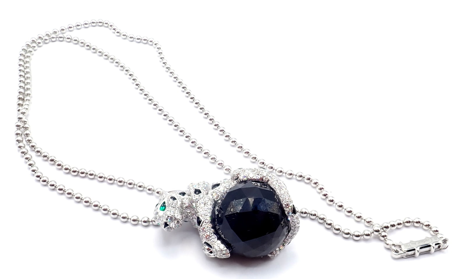 Cartier Jewelry & Watches:Fine Jewelry:Necklaces & Pendants Panthere de Cartier Panther 18k Gold Diamond Emerald Onyx Pendant Necklace Paper