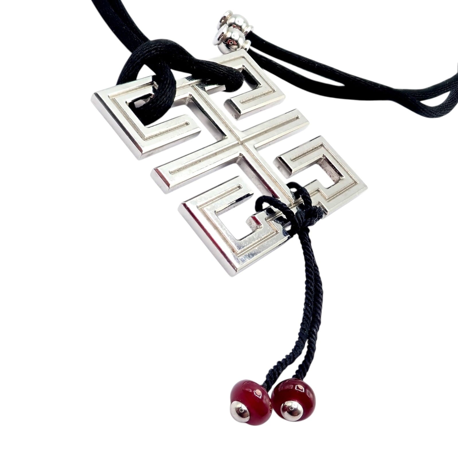 Cartier Jewelry & Watches:Fine Jewelry:Necklaces & Pendants Authentic! Cartier Le Baiser Du Dragon 18k White Gold Ruby Silk Cord Necklace