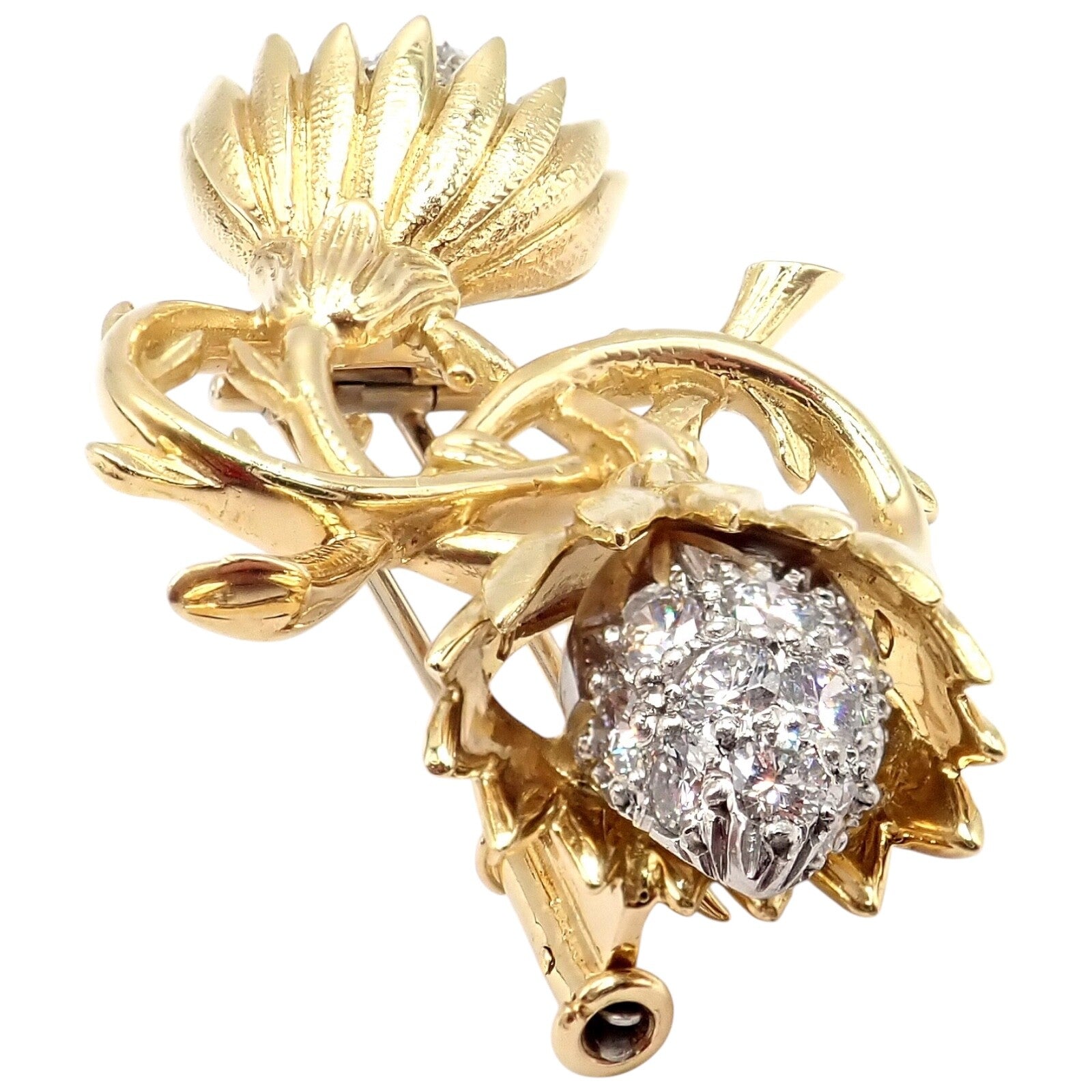 Jean Schlumberger for Tiffany & Co Jewelry & Watches:Fine Jewelry:Brooches & Pins Authentic! Tiffany & Co Schlumberger 18k Yellow Gold Platinum Diamond Pin Brooch