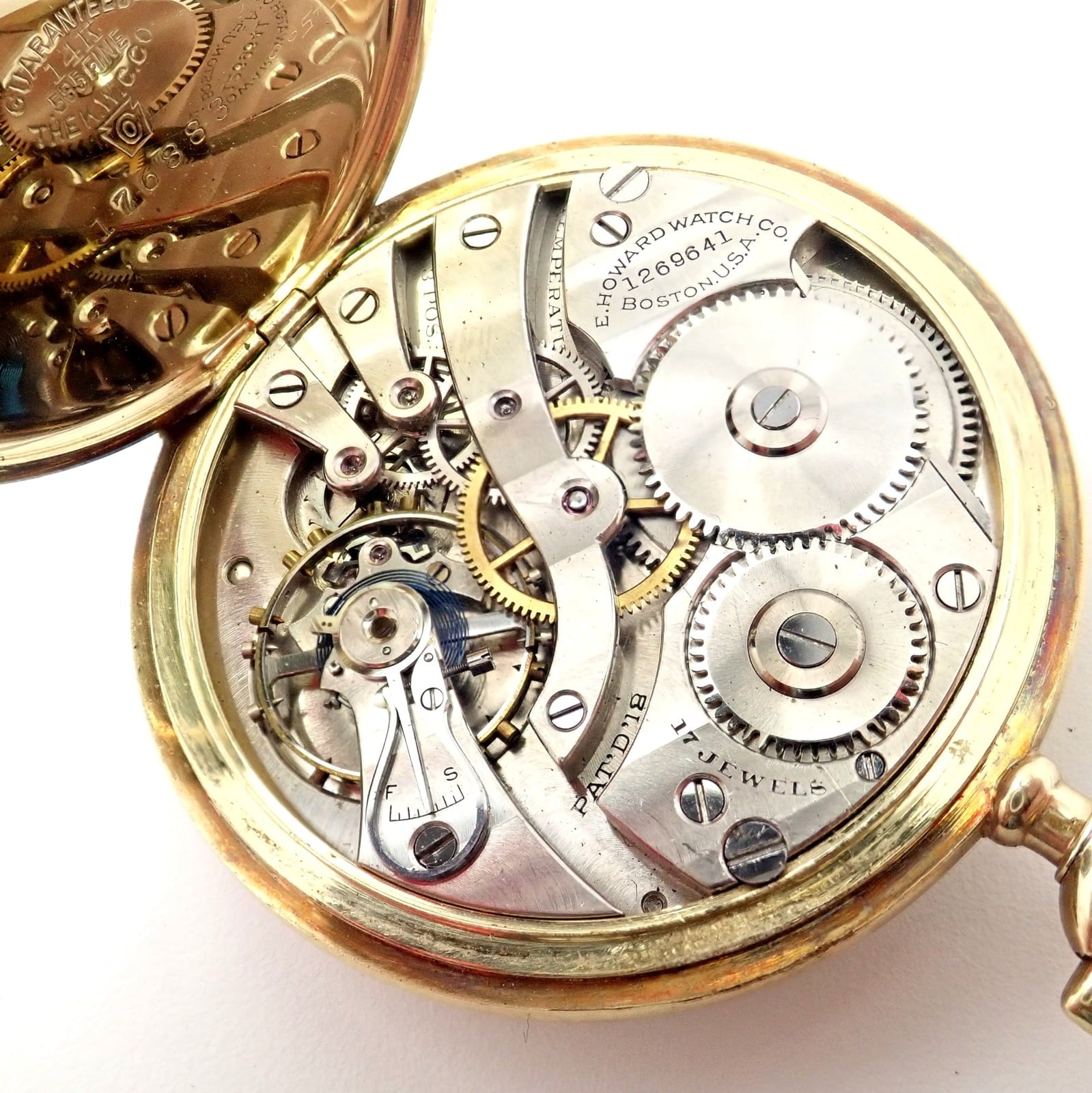 Howard Jewelry & Watches:Watches, Parts & Accessories:Watches:Pocket Watches Vintage Howard 14k Yellow Gold 46mm 17j Pocket Watch c. 1920's
