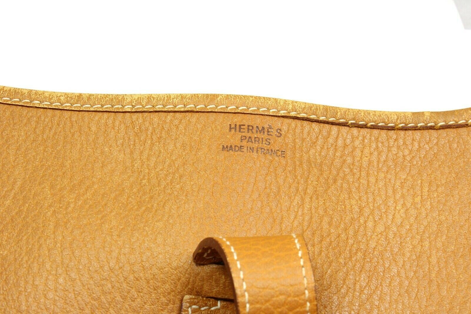 Hermes Clothing, Shoes & Accessories:Women:Women's Bags & Handbags Authentic! Hermes Evelyne Natural Tan Clemence Leather GM Handbag Purse