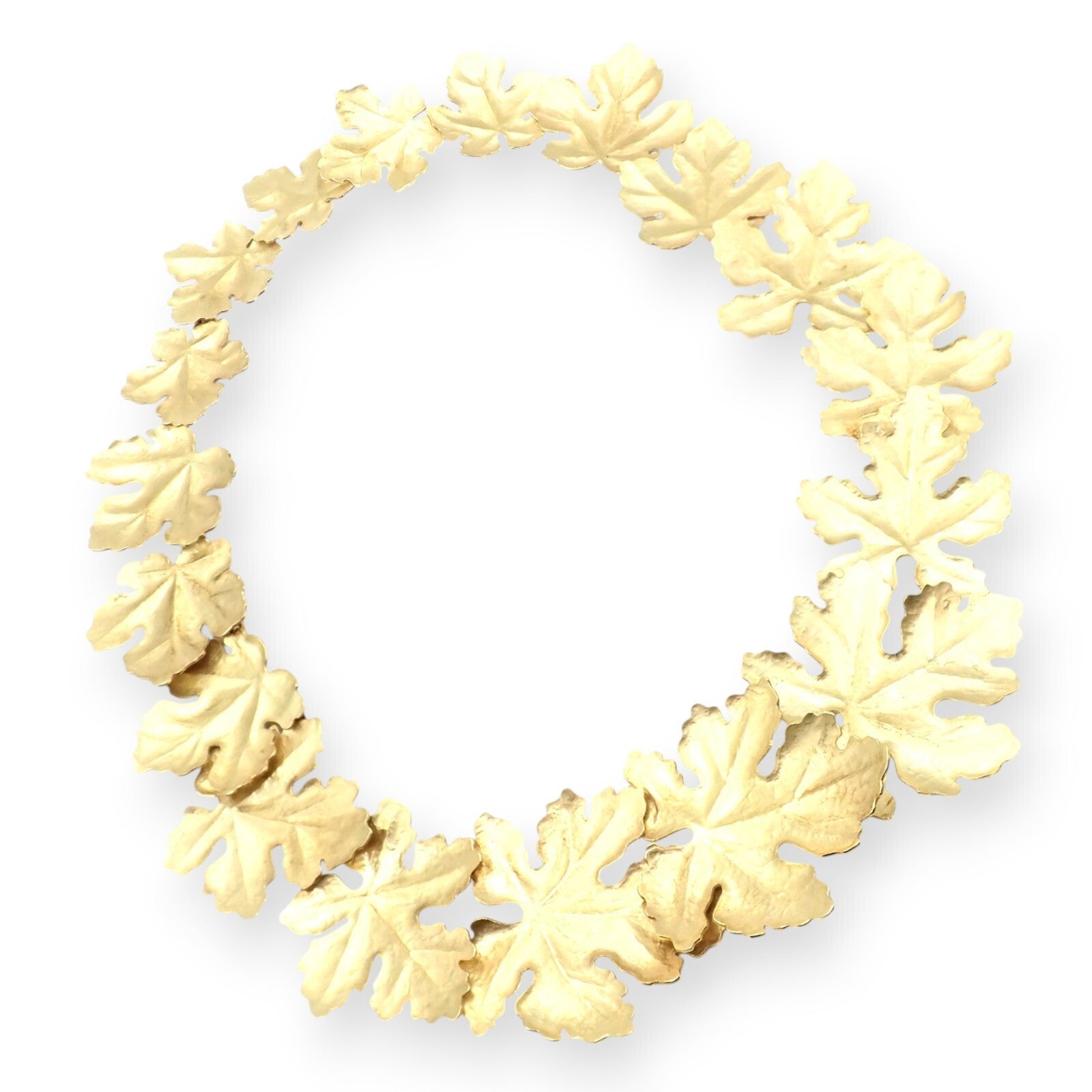 Rare! Authentic Tiffany & Co Angela Cummings 18k Yellow Gold Leaf Necklace 1981 | Fortrove