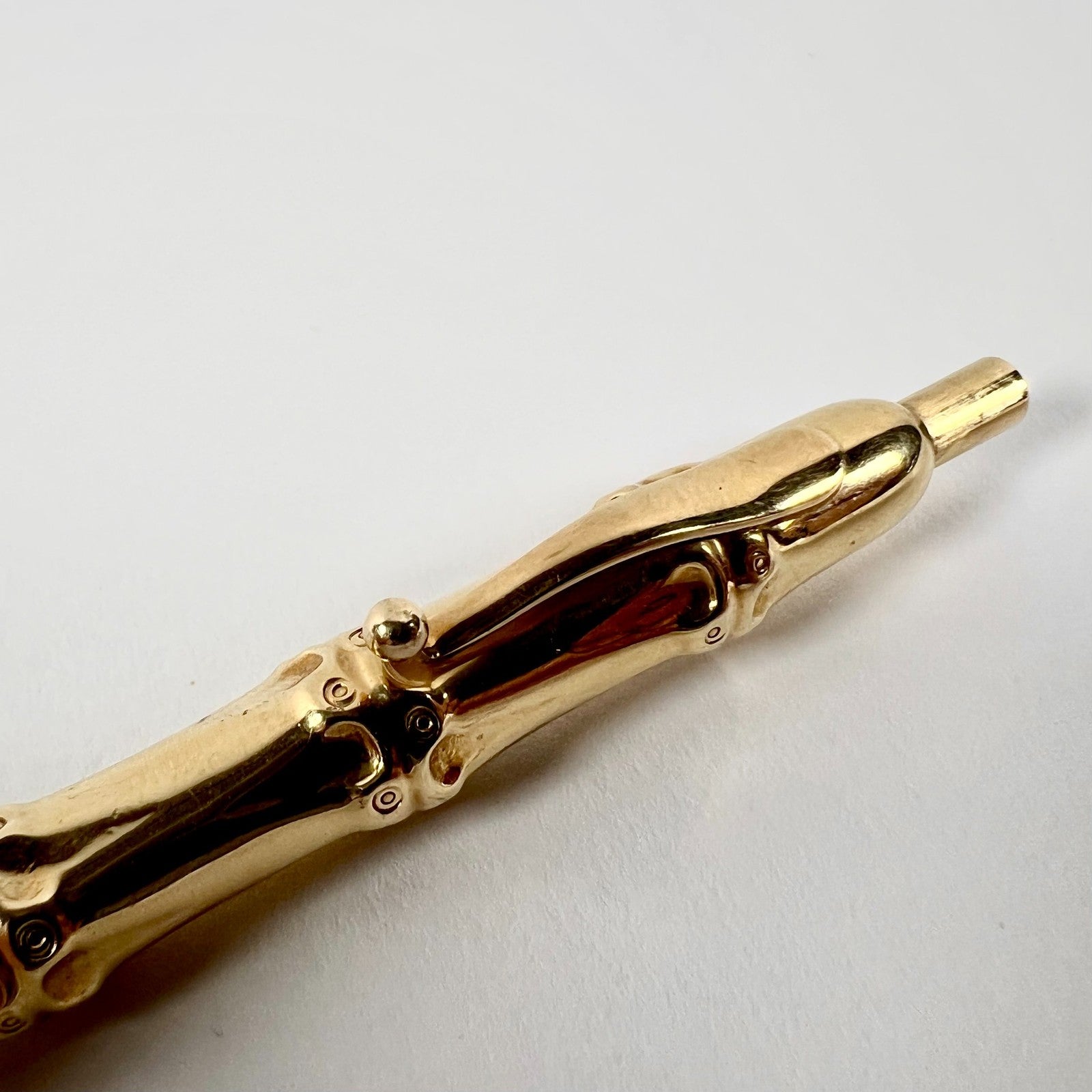 Vintage 1940's Louis Tamis Bamboo Pen 14K Solid Yellow Gold | Fortrove