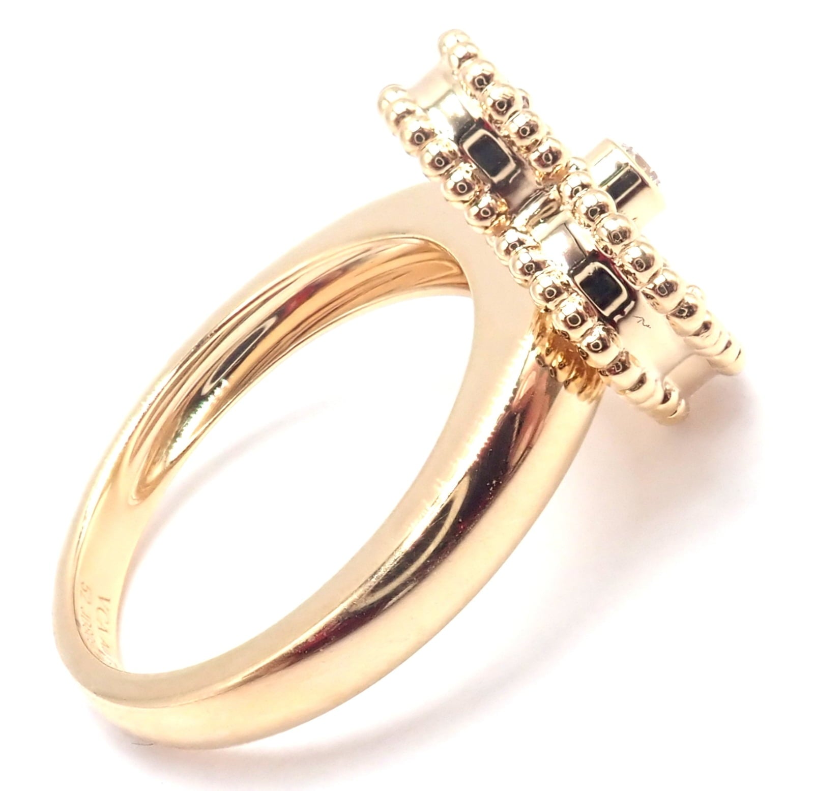Van Cleef & Arpels Jewelry & Watches:Fine Jewelry:Rings Van Cleef & Arpels Vintage Alhambra 18k Yellow Gold Mother Of Pearl Diamond Ring