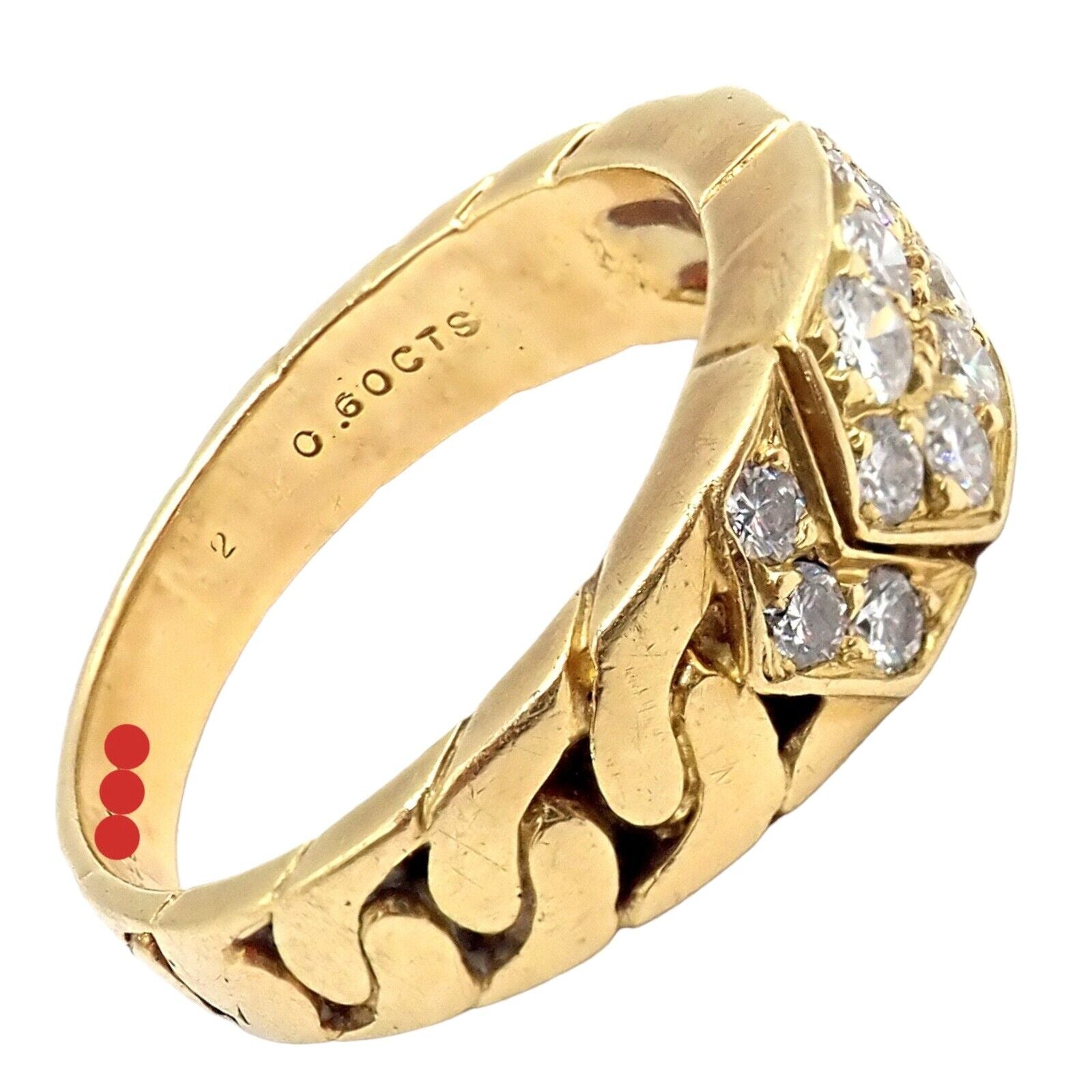 Rare! Vintage Van Cleef & Arpels 18k Yellow Gold 0.60ct Diamond Ring Sz 55 7.25 | Fortrove