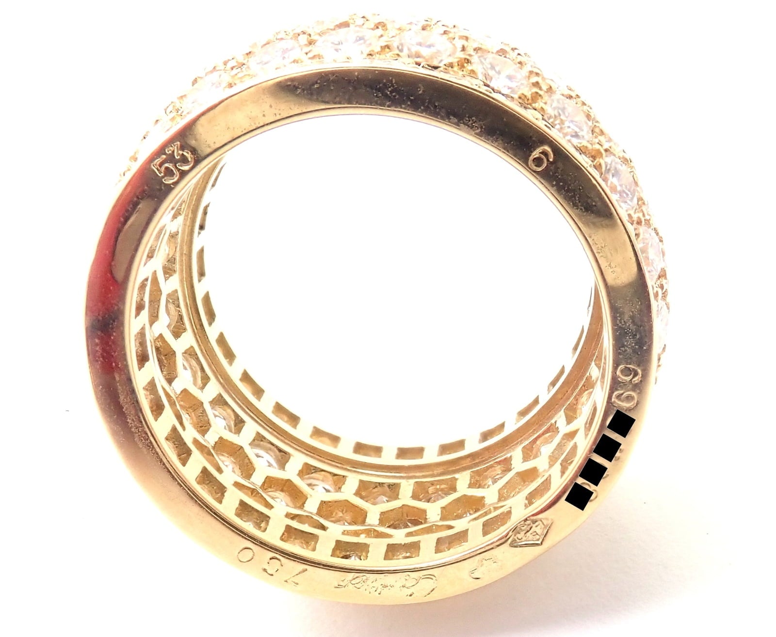 Cartier Jewelry & Watches:Fine Jewelry:Rings Authentic! Cartier Nigeria 18k Yellow Gold Diamond Wide Band Ring Size 53