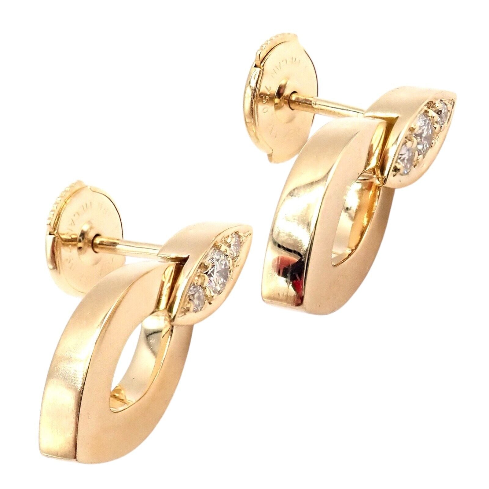 Authentic! Cartier 18K Yellow Gold Diamond Diadea Link Bracelet Earrings Set | Fortrove