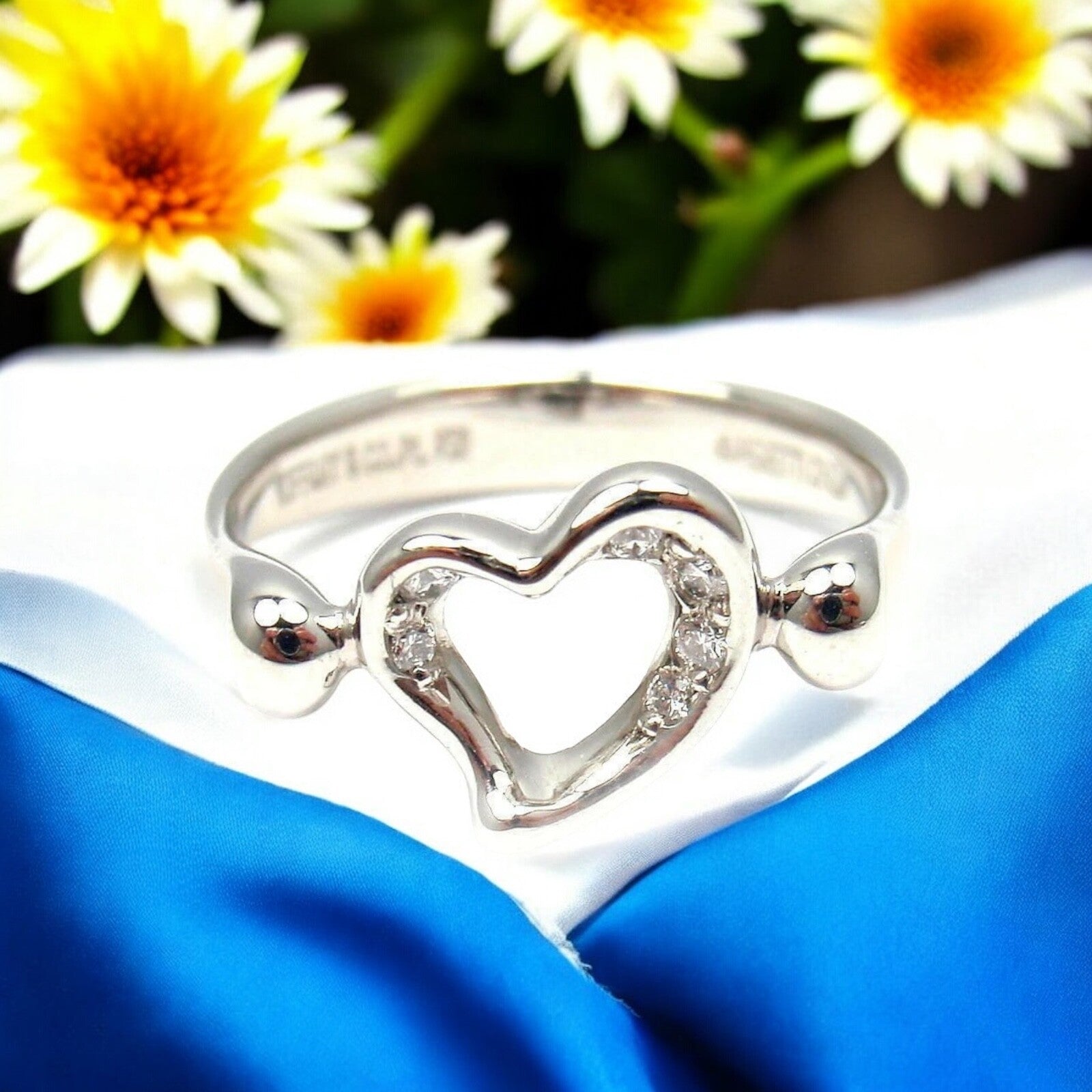 Tiffany & Co. Jewelry & Watches:Fine Jewelry:Rings Tiffany & Co. Platinum Peretti Diamond Open Heart Ring sz 5