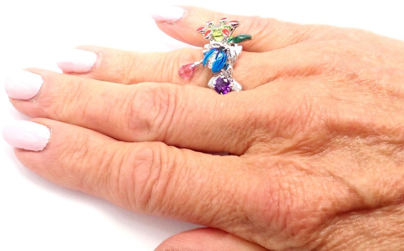 Christian Dior Milly Carnivora Epinosa 18k Gold Diamond Peridot Tourmaline Ring | Fortrove