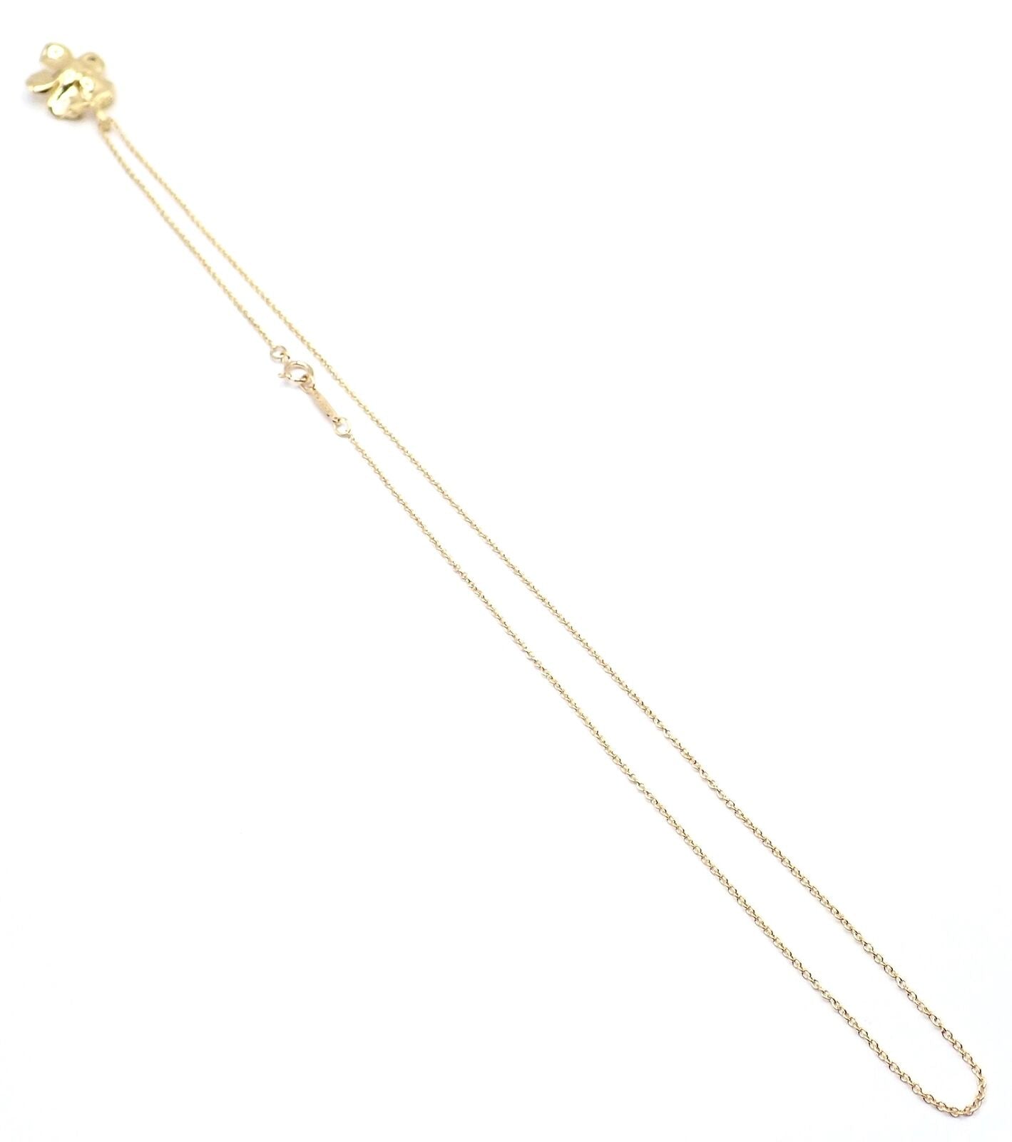 Authentic! Vintage Tiffany & Co 18K Yellow Gold Dogwood Flower Pendant Necklace | Fortrove