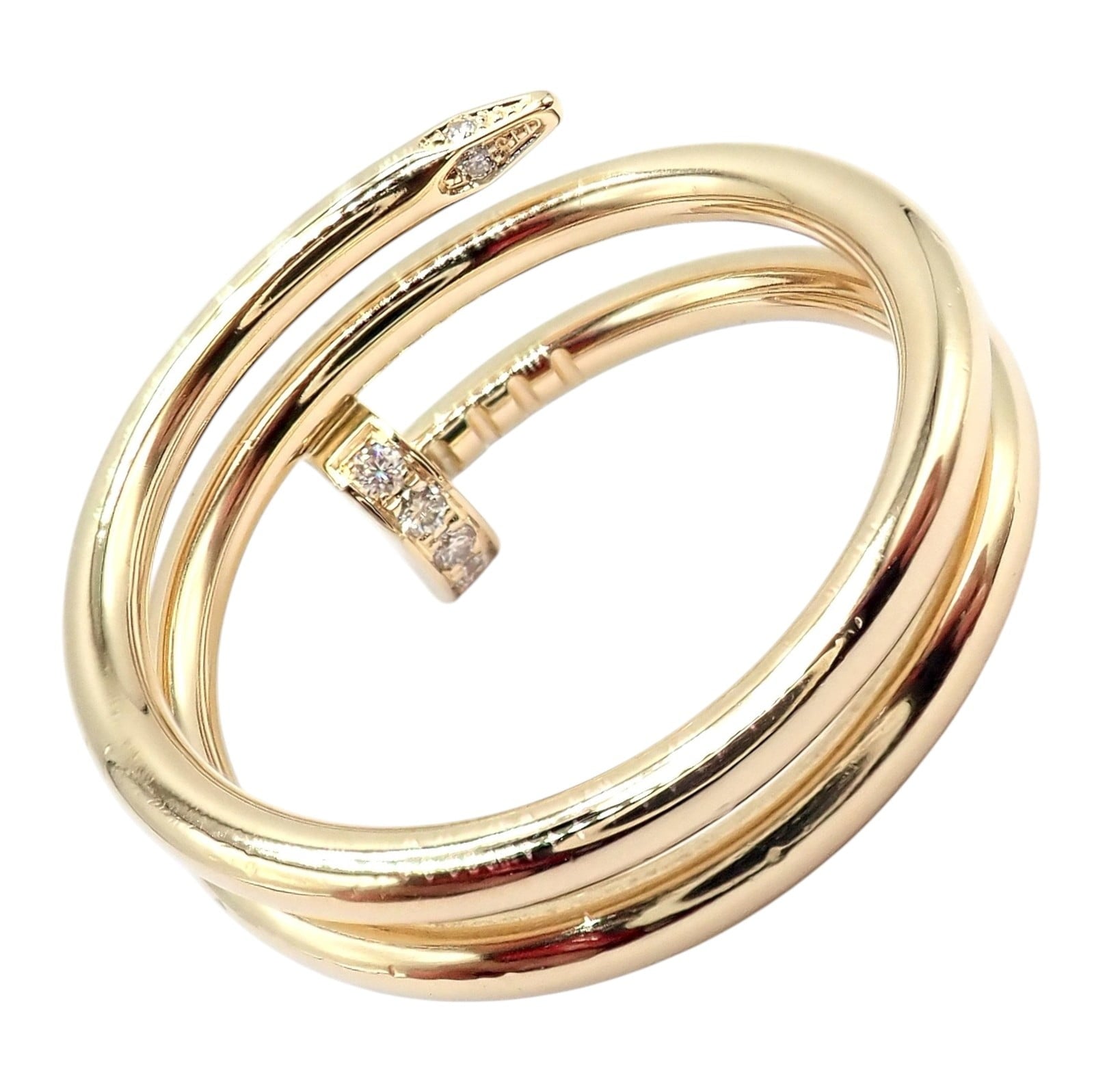 Cartier Jewelry & Watches:Fine Jewelry:Rings Authentic! Cartier Juste Un Clou 18k Yellow Gold Diamond Nail Band Ring 4.25