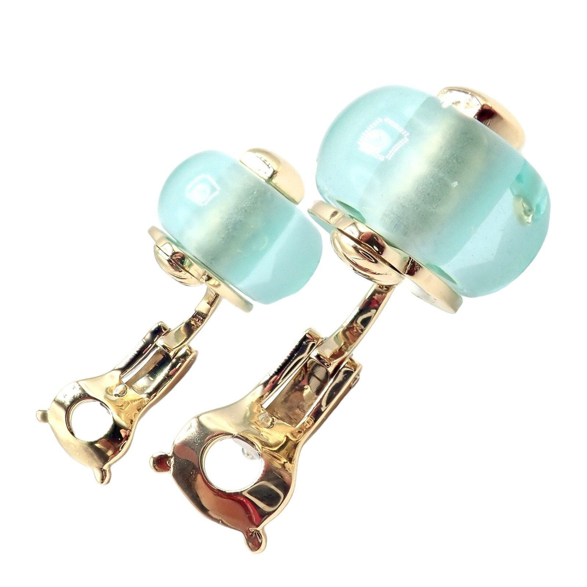 Marina B Jewelry & Watches:Fine Jewelry:Earrings Authentic! Vintage Marina B 18k Yellow Gold Pneu Crystal Earrings
