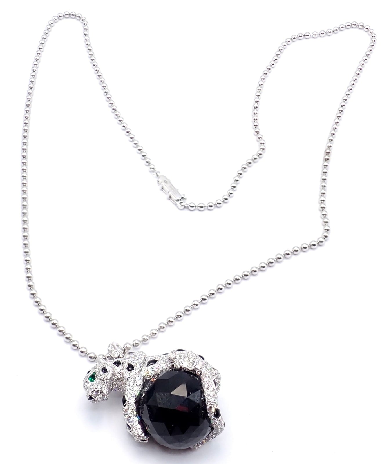 Cartier Jewelry & Watches:Fine Jewelry:Necklaces & Pendants Panthere de Cartier Panther 18k Gold Diamond Emerald Onyx Pendant Necklace Paper