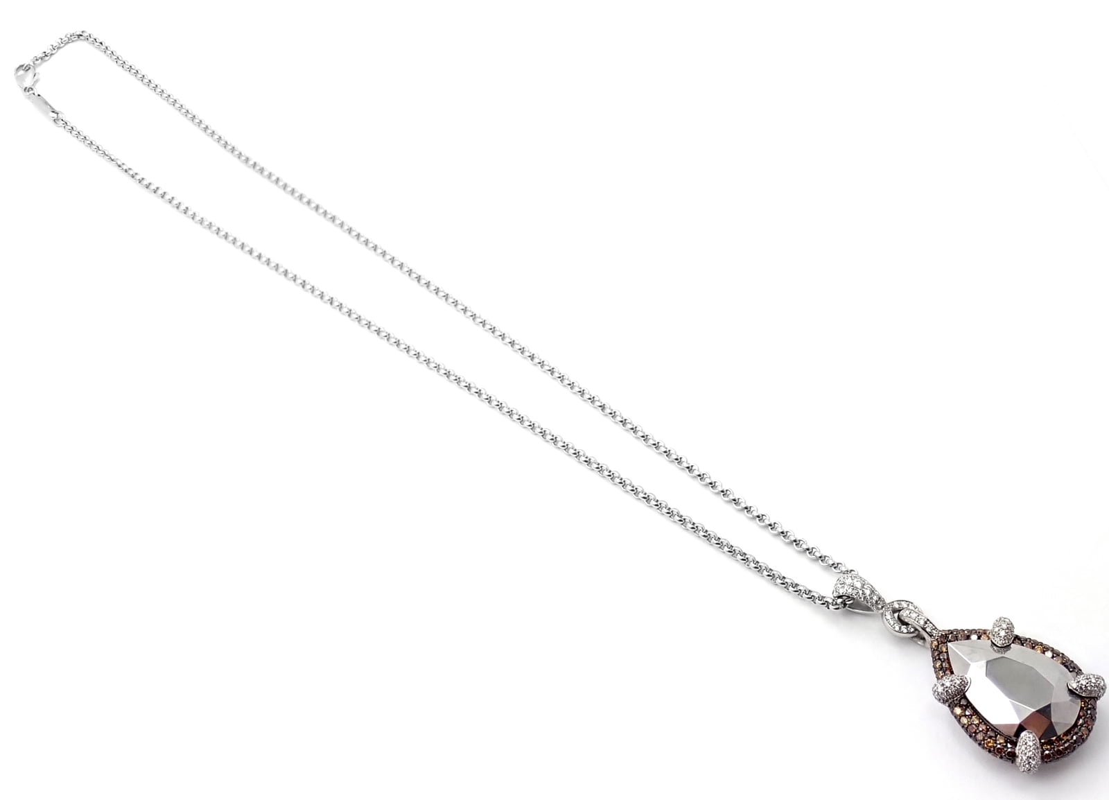 Chopard Jewelry & Watches:Fine Jewelry:Necklaces & Pendants Authentic! Chopard Golden Diamonds 18k White Gold Diamond Chrome Stone Necklace