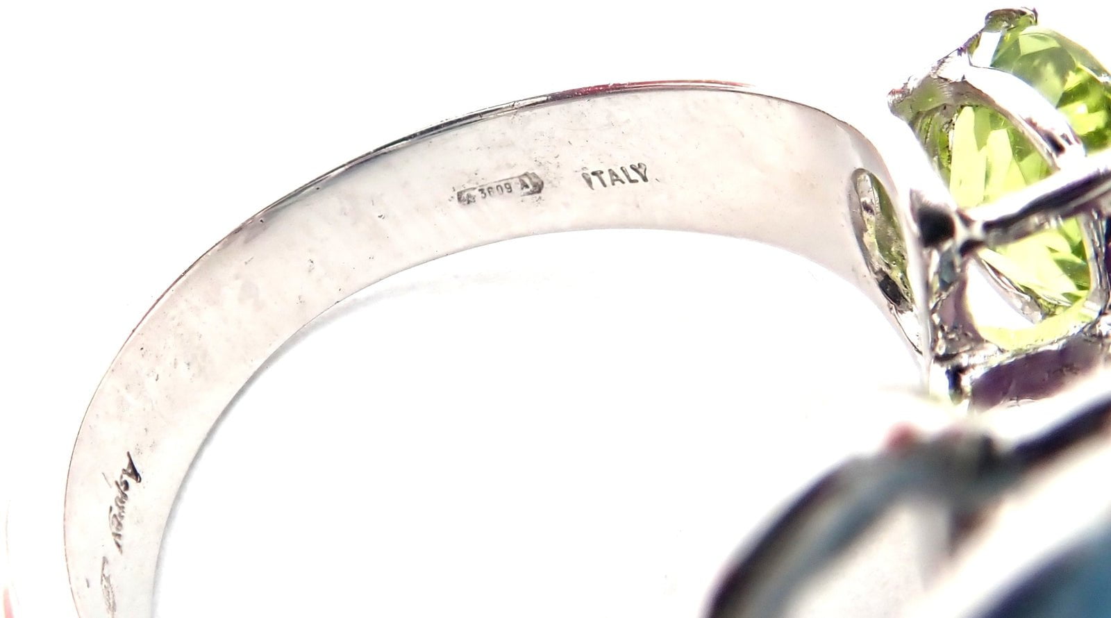 Authentic! Asprey Chaos 18k White Gold Topaz Tourmaline Peridot Amethyst Ring | Fortrove