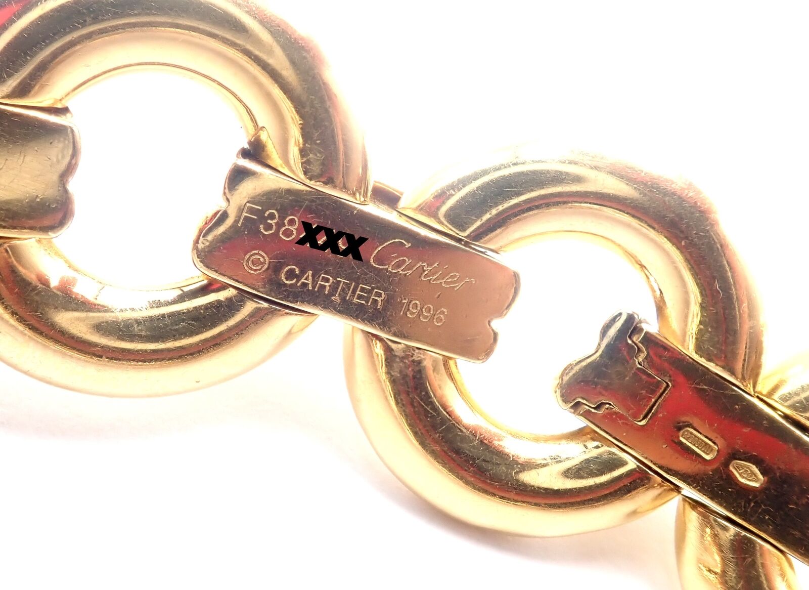 Authentic! Vintage Cartier Trinity 18k Multi Color Gold Round Link Necklace 1996 | Fortrove