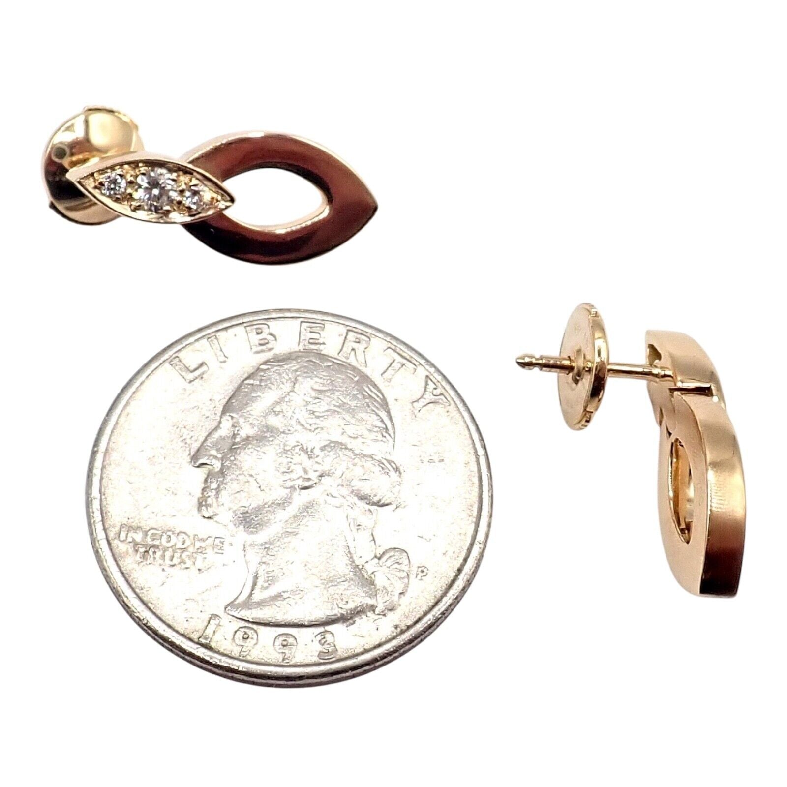 Authentic! Cartier 18K Yellow Gold Diamond Diadea Link Bracelet Earrings Set | Fortrove