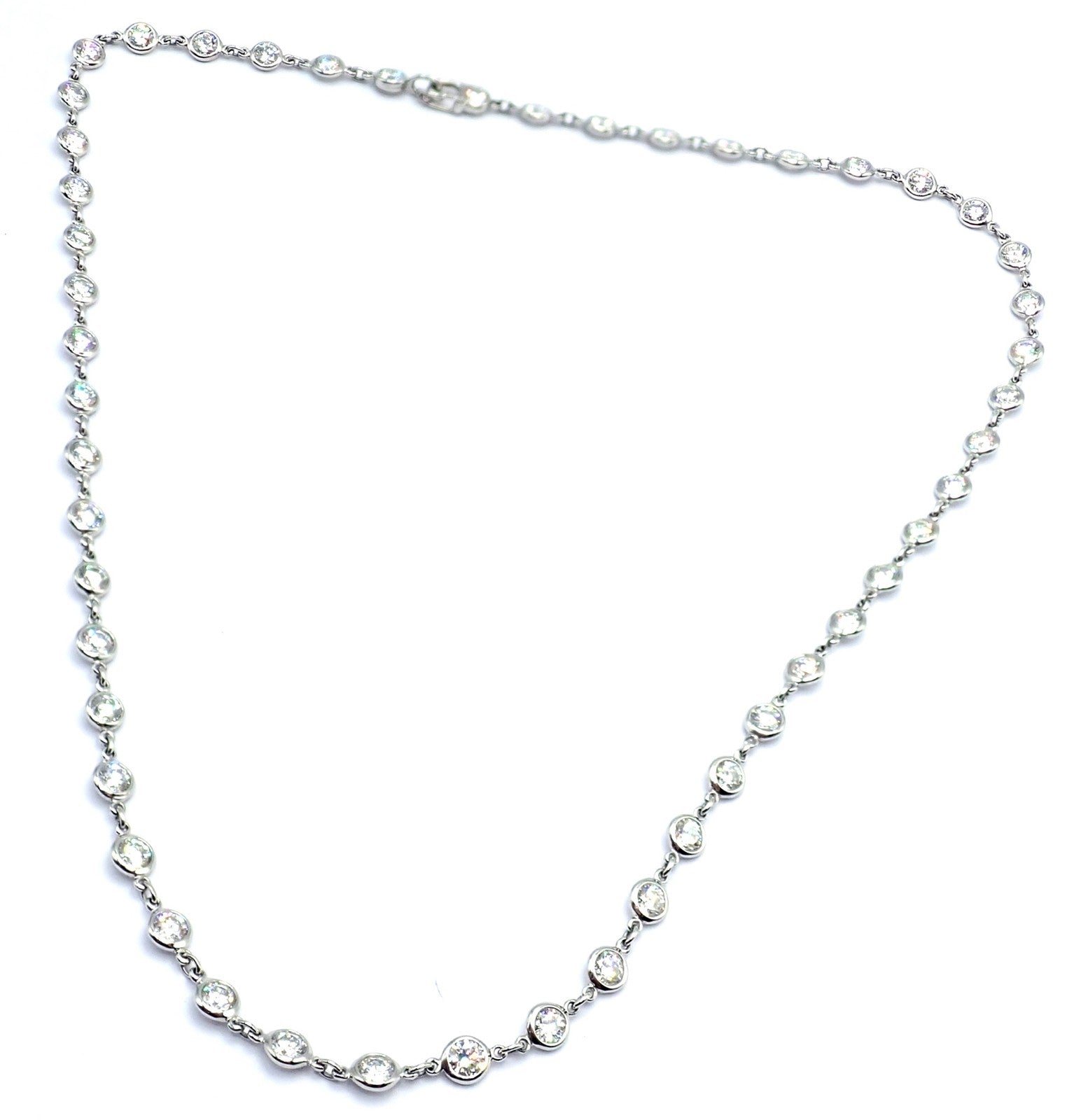 Authentic! Tiffany & Co Peretti Platinum Diamonds By The Yard Necklace $60,000 | Fortrove
