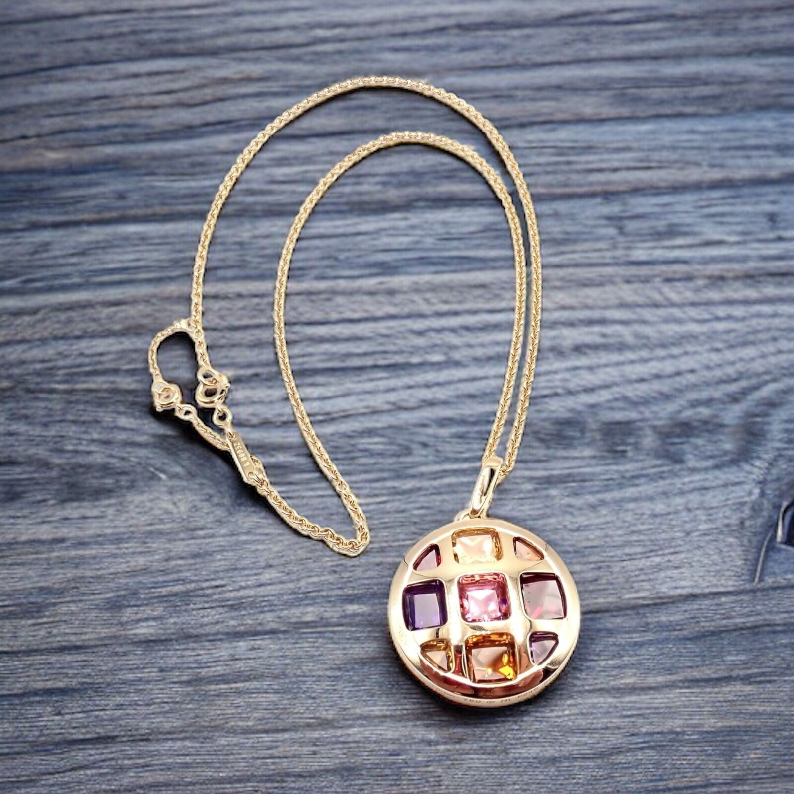Cartier Pasha 18k Yellow Gold Amethyst Citrine Garnet Tourmaline Necklace Cert. | Fortrove