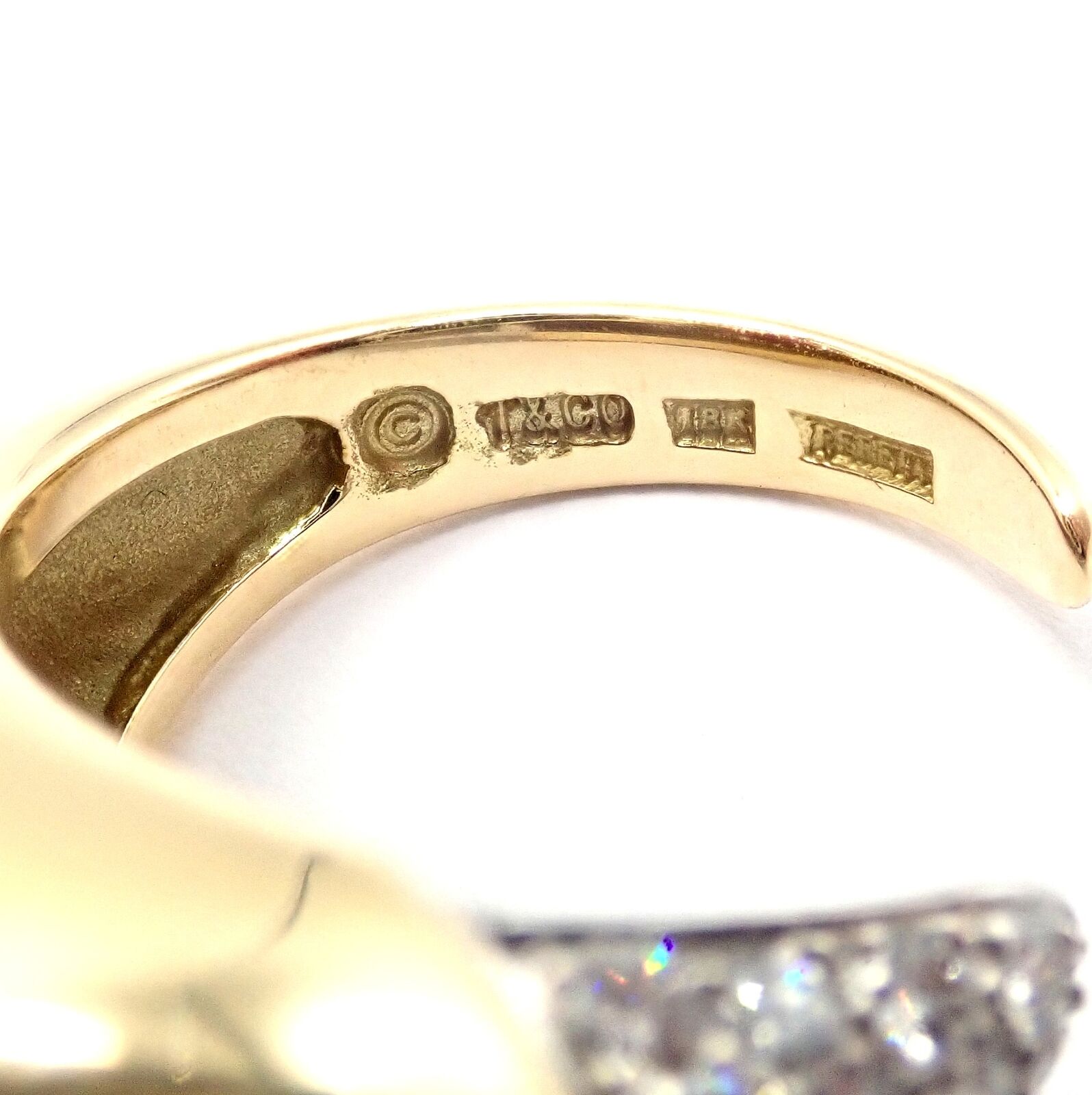 Authentic! Tiffany & Co. Elsa Peretti 18k Yellow Gold Diamond Bird Ring | Fortrove