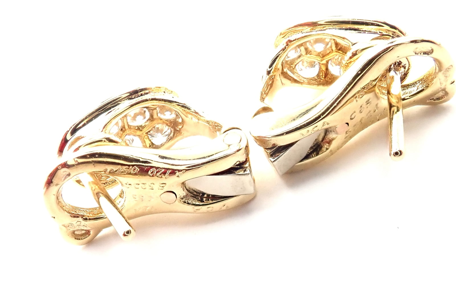 Van Cleef & Arpels Jewelry & Watches:Fine Jewelry:Earrings Rare! Van Cleef & Arpels 18k Yellow Gold Diamond MOP Door Knocker Earrings