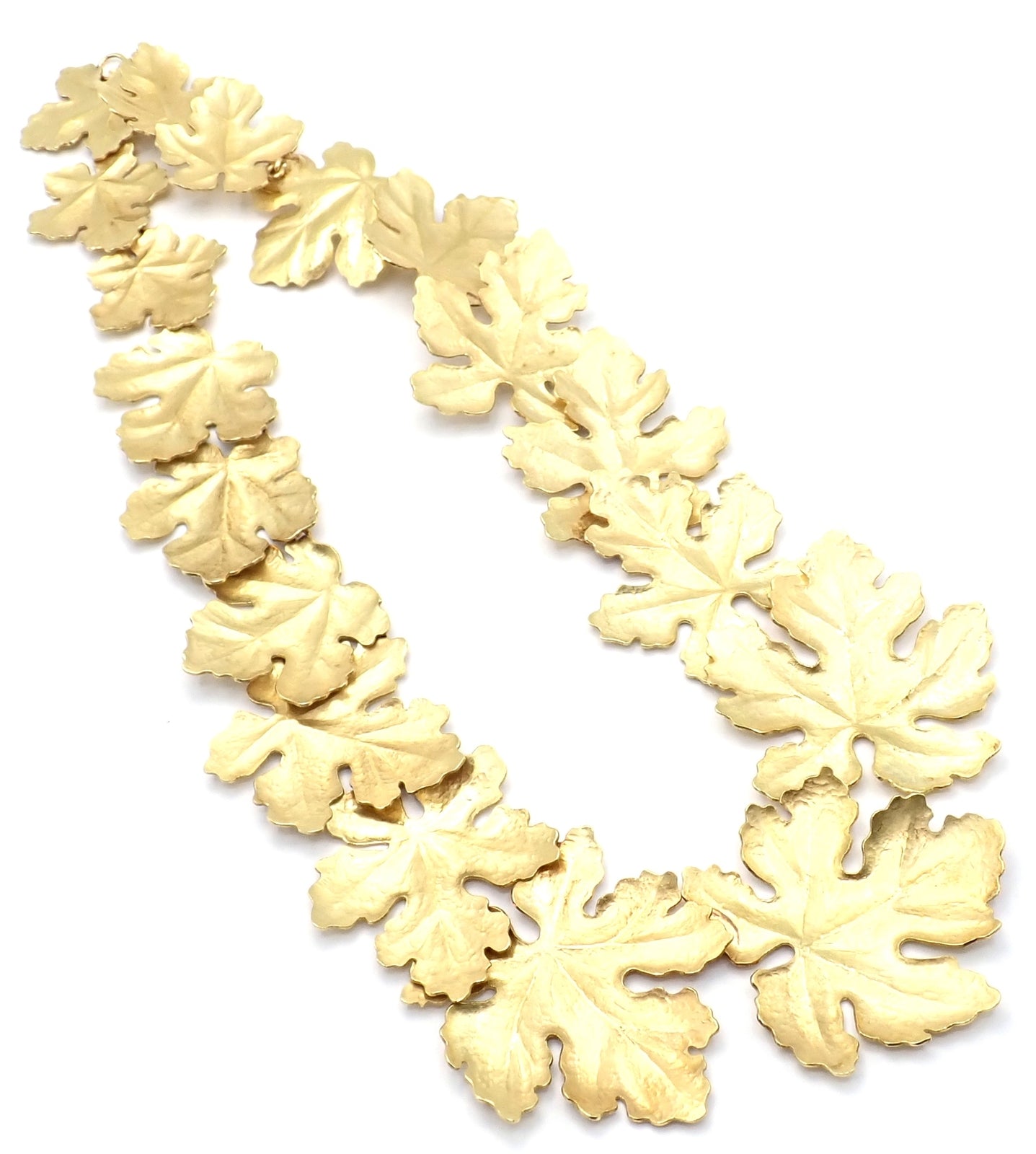Rare! Authentic Tiffany & Co Angela Cummings 18k Yellow Gold Leaf Necklace 1981 | Fortrove