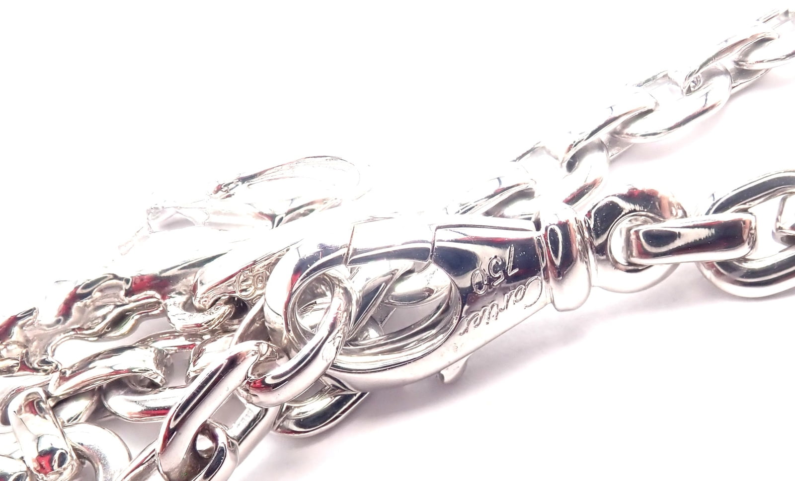 Cartier Jewelry & Watches:Fine Jewelry:Bracelets & Charms Authentic Cartier 18k White Gold 4 Charm Panther Airplane Love Box Link Bracelet