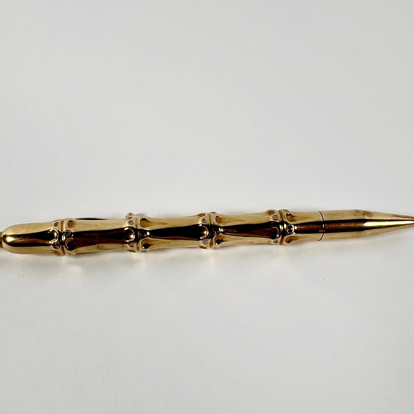 Vintage 1940's Louis Tamis Bamboo Pen 14K Solid Yellow Gold | Fortrove