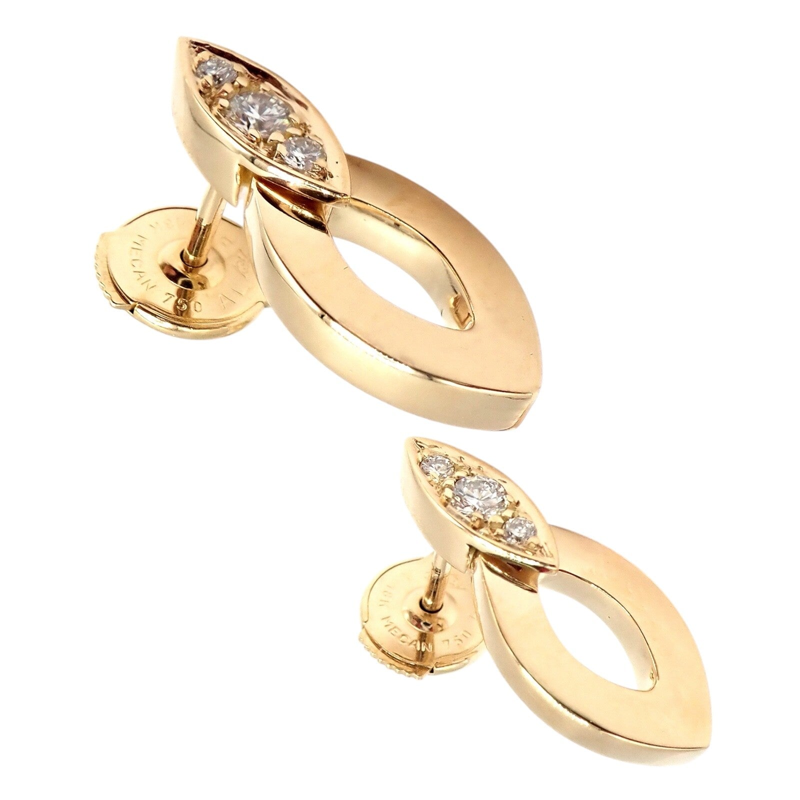 Authentic! Cartier 18K Yellow Gold Diamond Diadea Link Bracelet Earrings Set | Fortrove