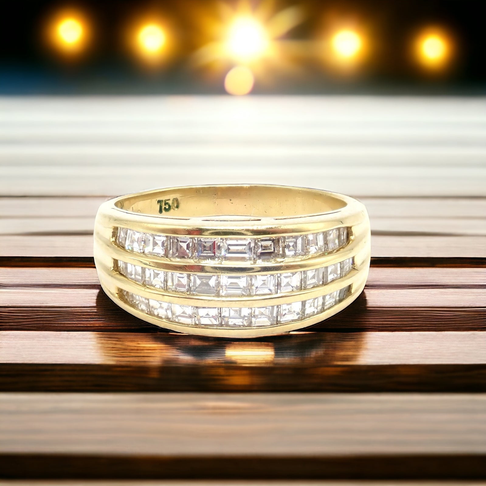 Authentic! Julius Cohen 18k Yellow Gold Diamond 1.30ct Band Ring | Fortrove