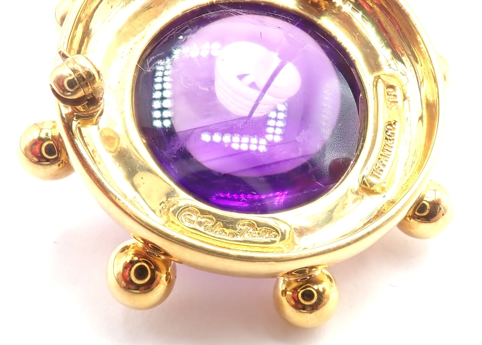 Paloma Picasso for Tiffany & Co. Jewelry & Watches:Fine Jewelry:Brooches & Pins Authentic! Tiffany & Co Paloma Picasso 18k Yellow Gold Large Amethyst Pin Brooch