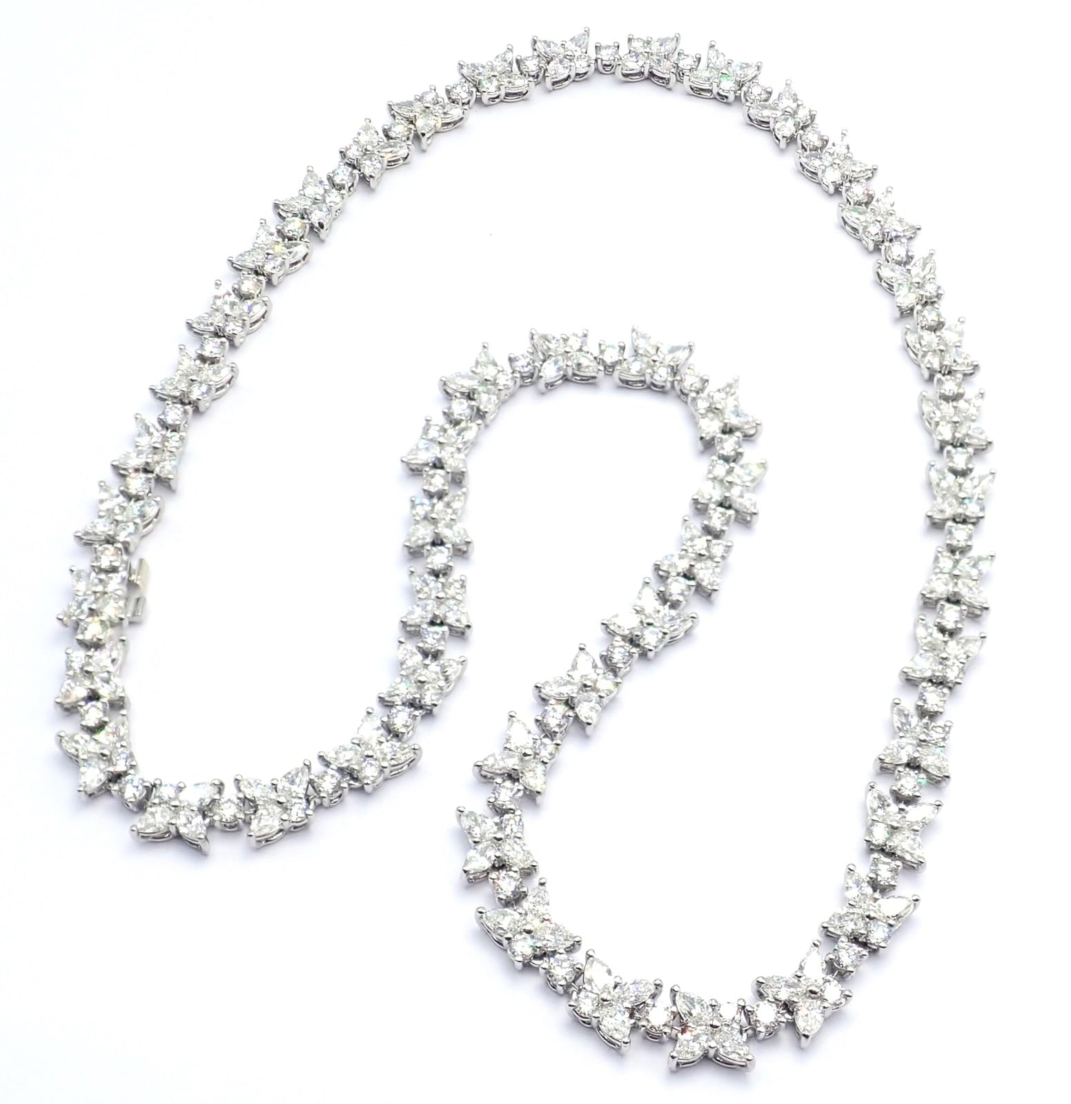 Tiffany & Co. Jewelry & Watches:Fine Jewelry:Necklaces & Pendants Authentic! Tiffany & Co Victoria Platinum 15.83ct Diamond Mixed Cluster Necklace