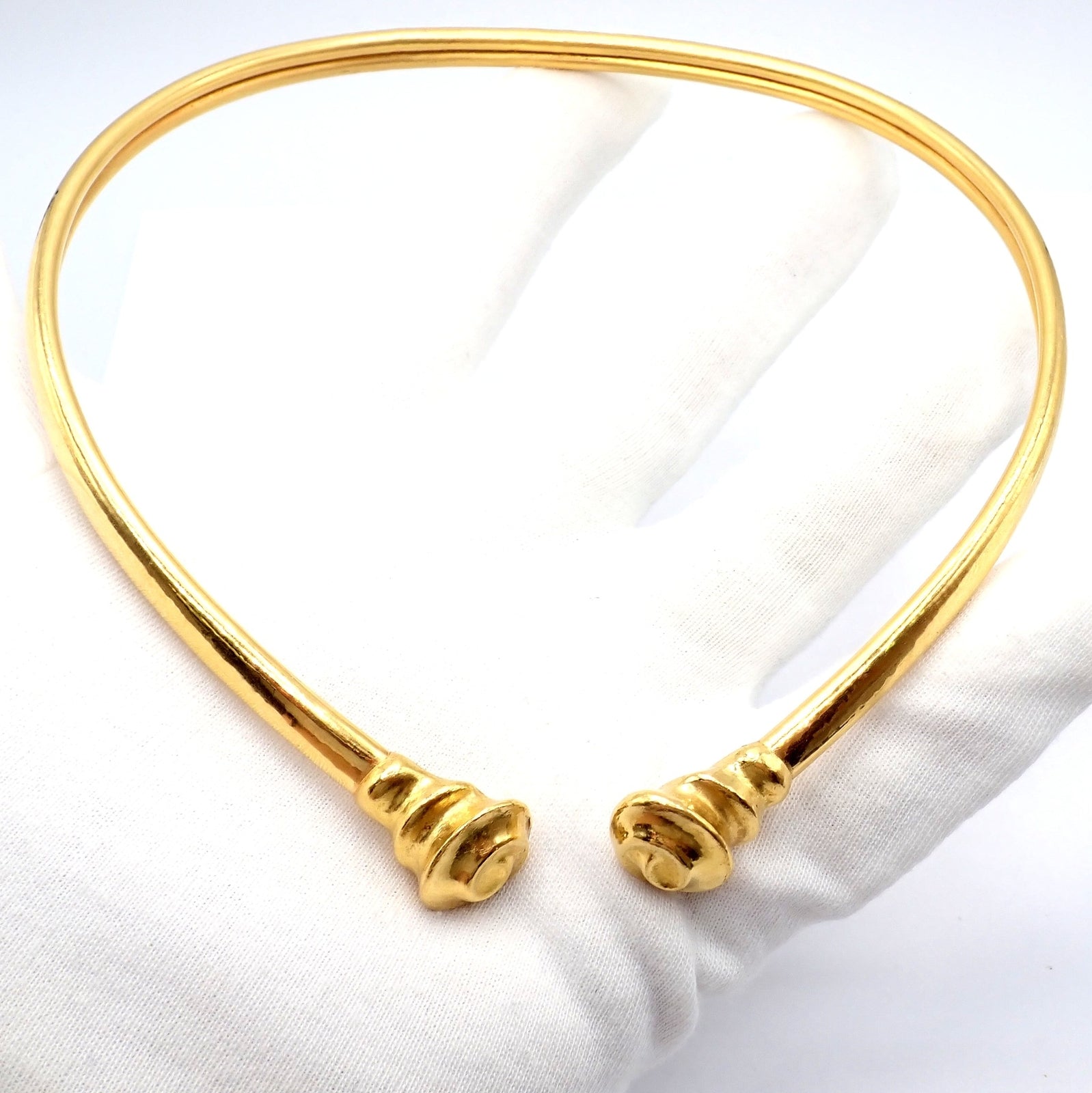 Vintage Estate Ilias Lalaounis 18k Yellow Gold Greek Spiral Collar Necklace | Fortrove
