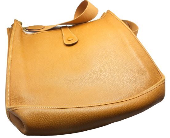 Hermes Clothing, Shoes & Accessories:Women:Women's Bags & Handbags Authentic! Hermes Evelyne Natural Tan Clemence Leather GM Handbag Purse