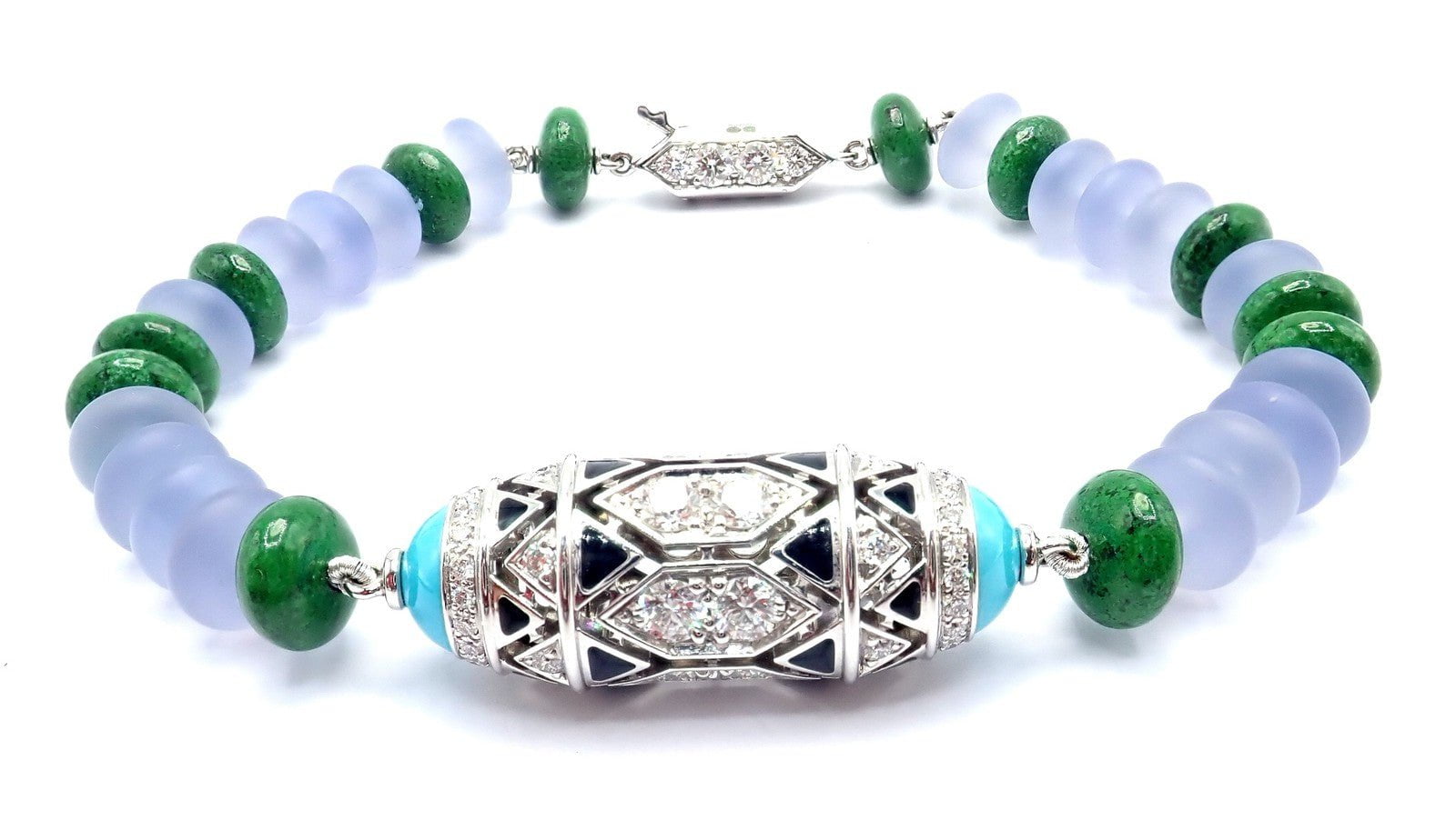 Authentic! Cartier 18k White Gold High Jewelry Géometrie & Contrastes Bracelet | Fortrove