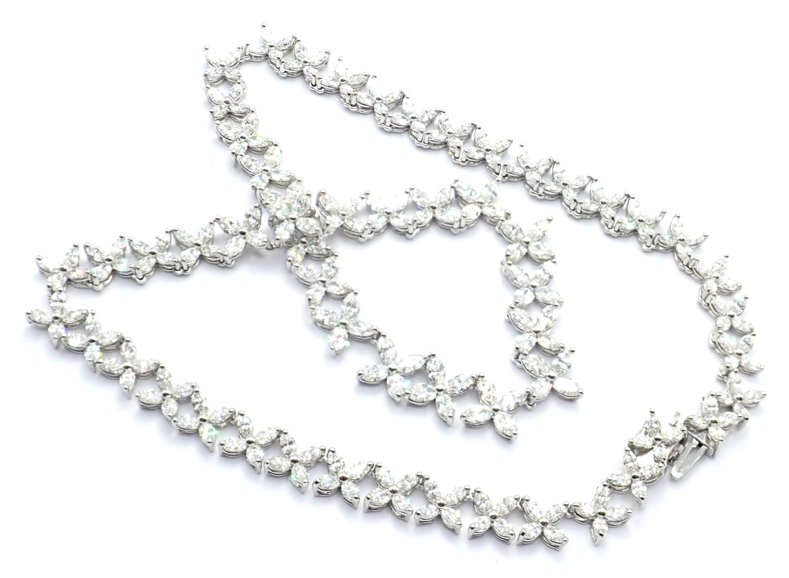 Tiffany & Co. Jewelry & Watches:Fine Jewelry:Necklaces & Pendants Authentic Tiffany & Co Victoria Platinum Graduated Marque Shape Diamond Necklace