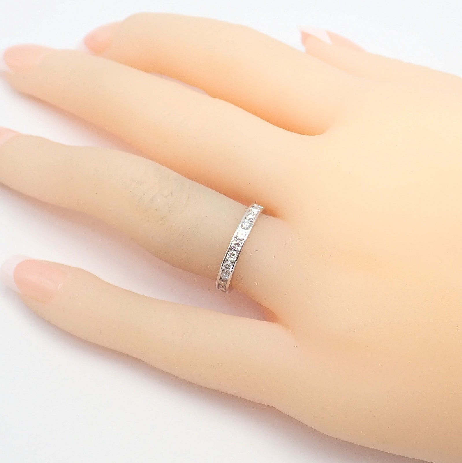 Tiffany & Co Platinum 0.80ct Diamond Full Circle Eternity 3mm Band Ring sz 4.5 | Fortrove