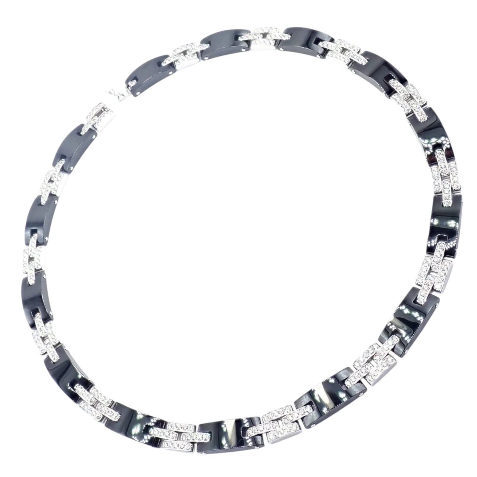 Cartier Jewelry & Watches:Fine Jewelry:Necklaces & Pendants Authentic! Cartier Maillon Panthere 18K White Gold Diamond Ceramic Link Necklace