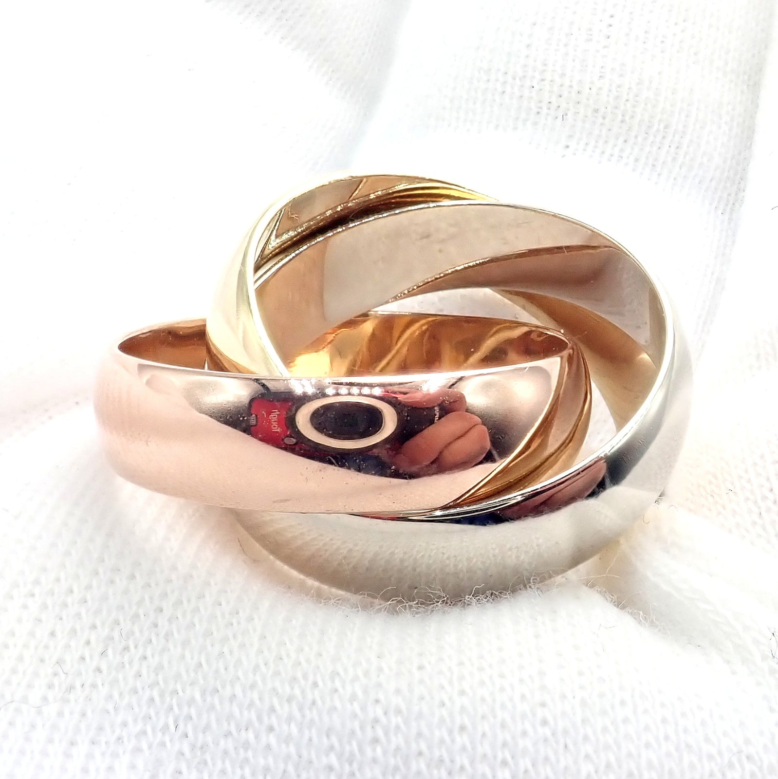 Cartier Jewelry & Watches:Fine Jewelry:Rings Authentic! Cartier Trinity 18k TriColor Gold Wide Band Ring 1990