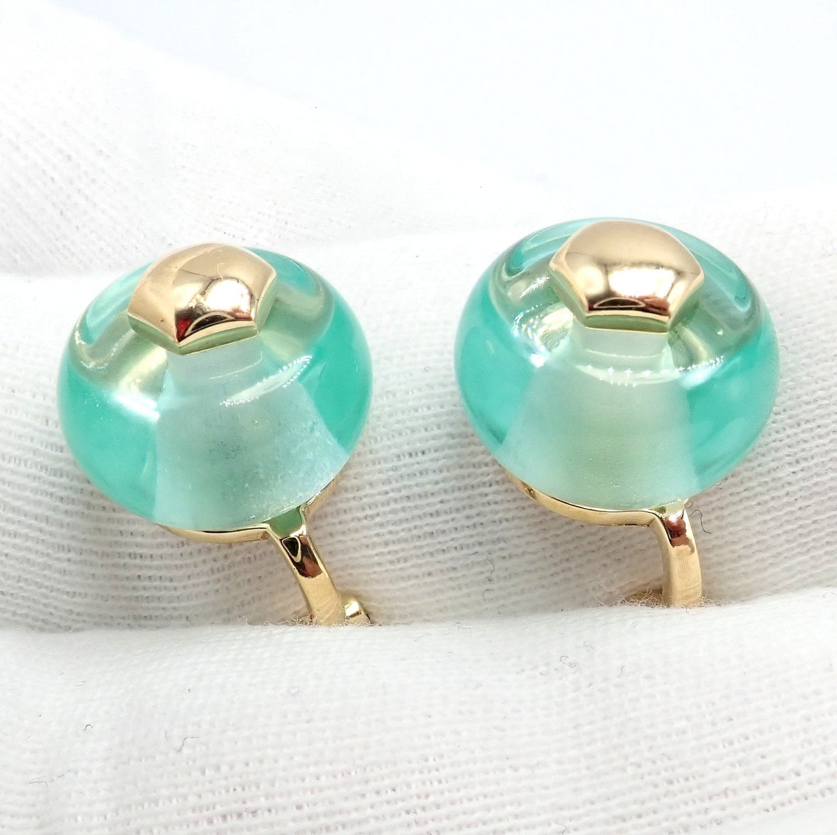 Marina B Jewelry & Watches:Fine Jewelry:Earrings Authentic! Vintage Marina B 18k Yellow Gold Pneu Crystal Earrings