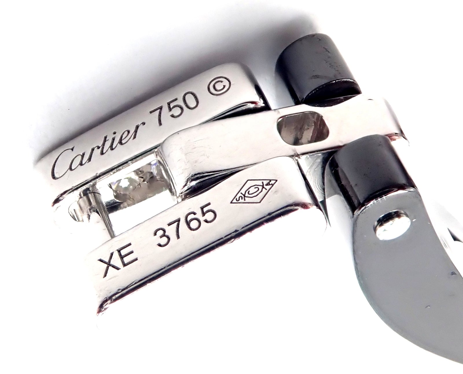 Authentic! Cartier Maillon Panthere 18K White Gold Diamond Ceramic Link Necklace | Fortrove