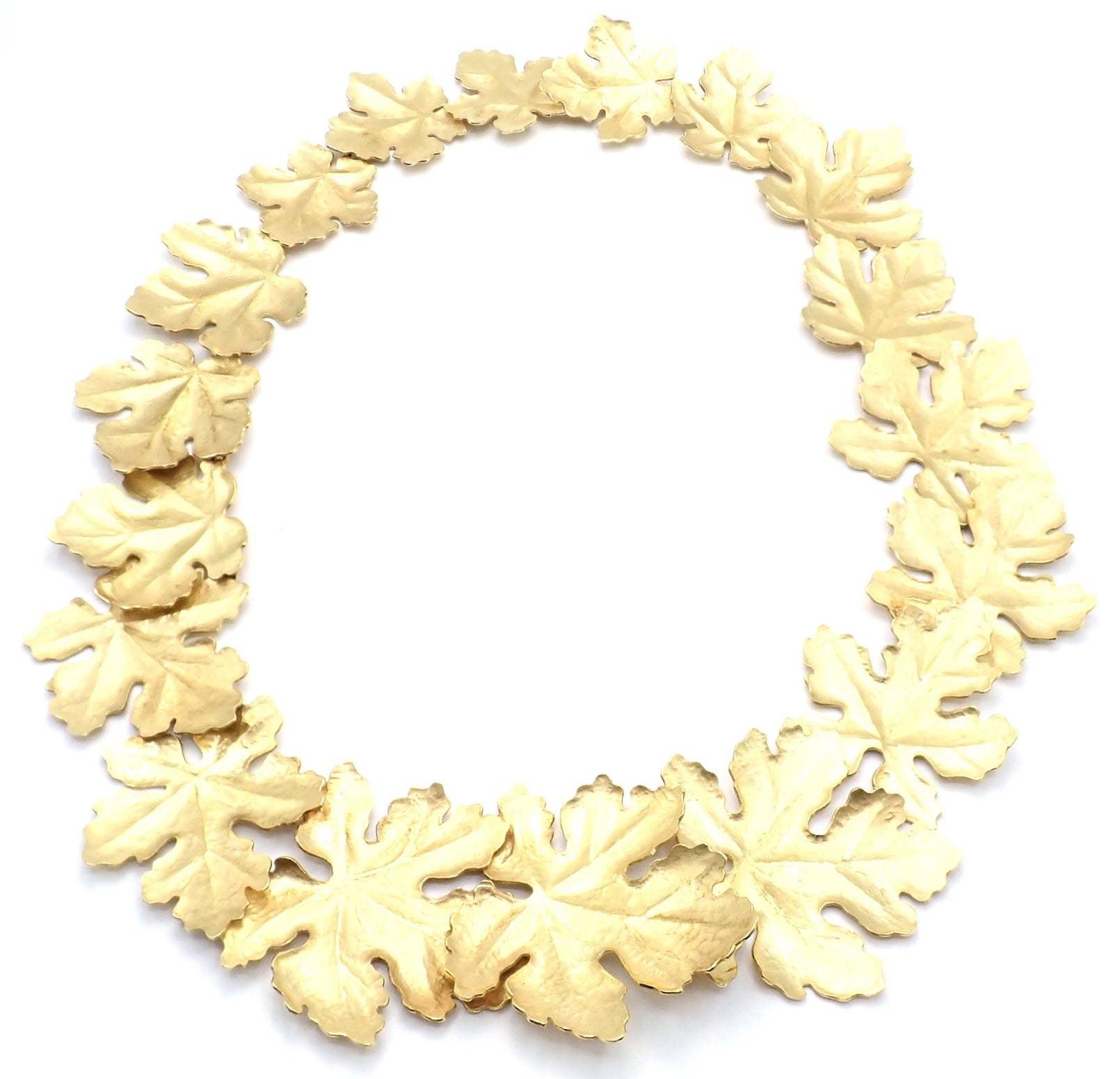 Rare! Authentic Tiffany & Co Angela Cummings 18k Yellow Gold Leaf Necklace 1981 | Fortrove