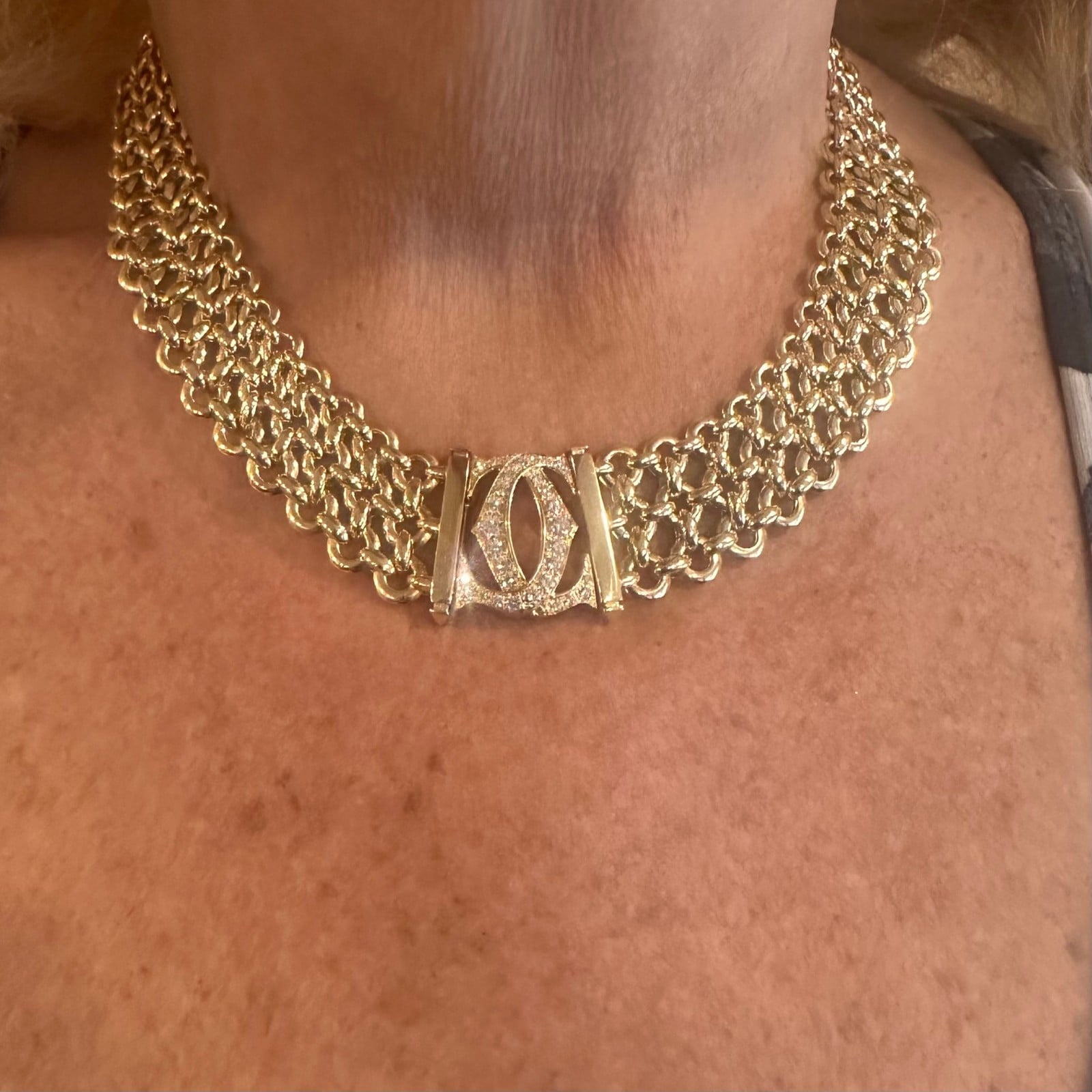 Cartier Jewelry & Watches:Fine Jewelry:Necklaces & Pendants Authentic! Cartier Penelope 18k Yellow Gold Diamond Double C Three Row Necklace