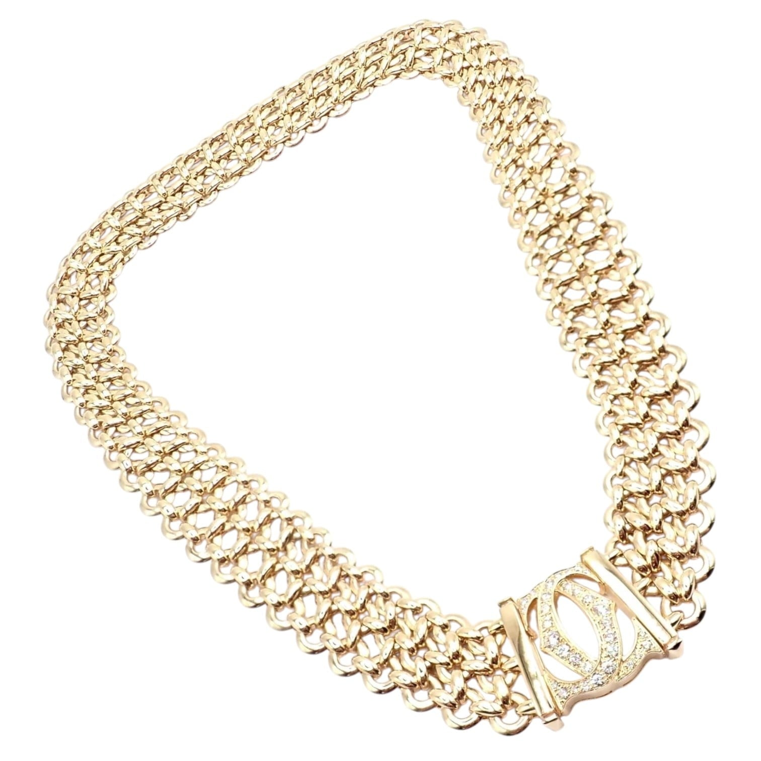 Cartier Jewelry & Watches:Fine Jewelry:Necklaces & Pendants Authentic! Cartier Penelope 18k Yellow Gold Diamond Double C Three Row Necklace