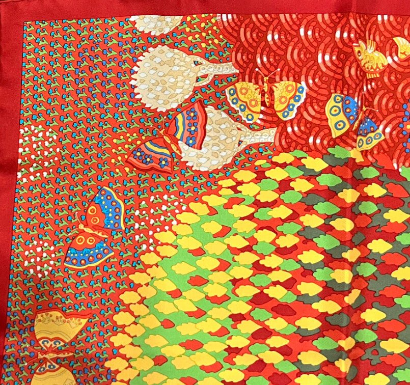 RARE! Hermes Milinkov Les Ailes Pleines De Joie Vintage 45cm Silk Scarf | Fortrove