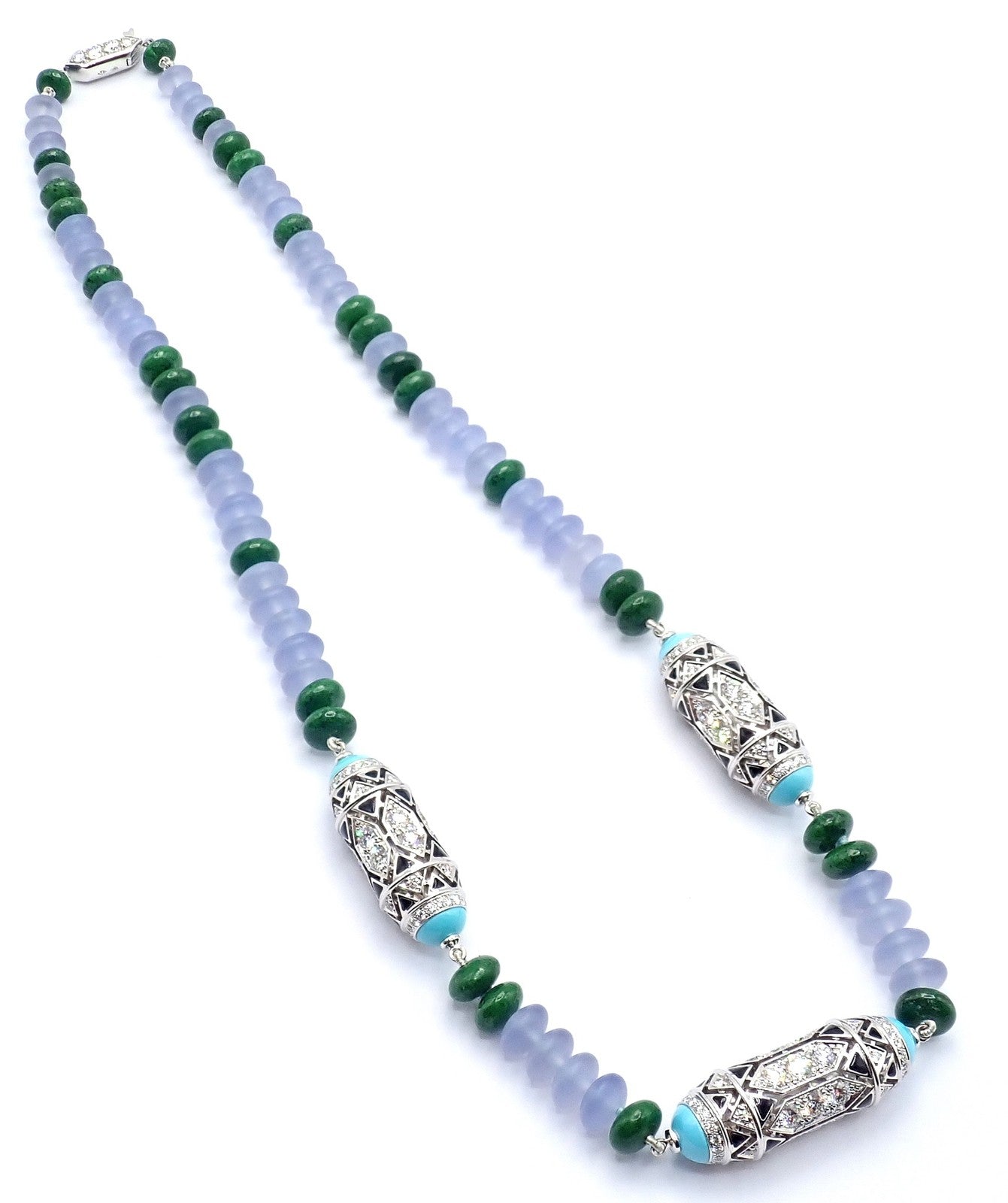 Authentic! Cartier 18k White Gold High Jewelry Géometrie & Contrastes Necklace | Fortrove