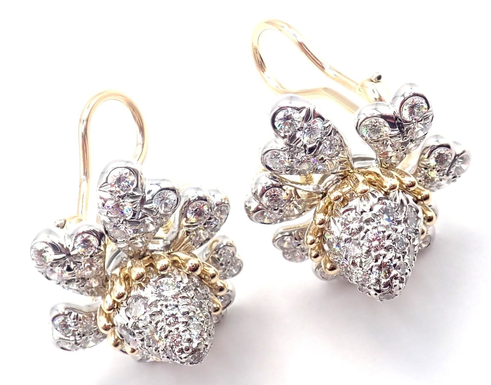 Jean Schlumberger for Tiffany & Co. Jewelry & Watches:Fine Jewelry:Earrings Tiffany & Co Schlumberger Cones And Petals 18k Gold Platinum Diamond Earrings
